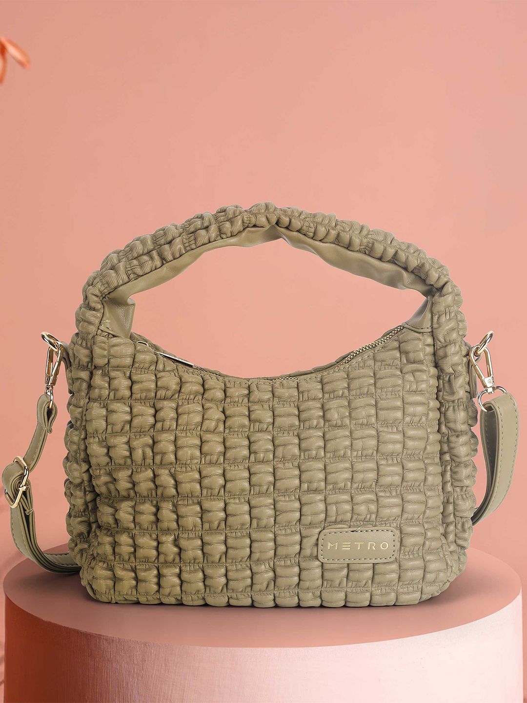 Metro Women Textured Structured Quilted Shoulder Bag-picture-13