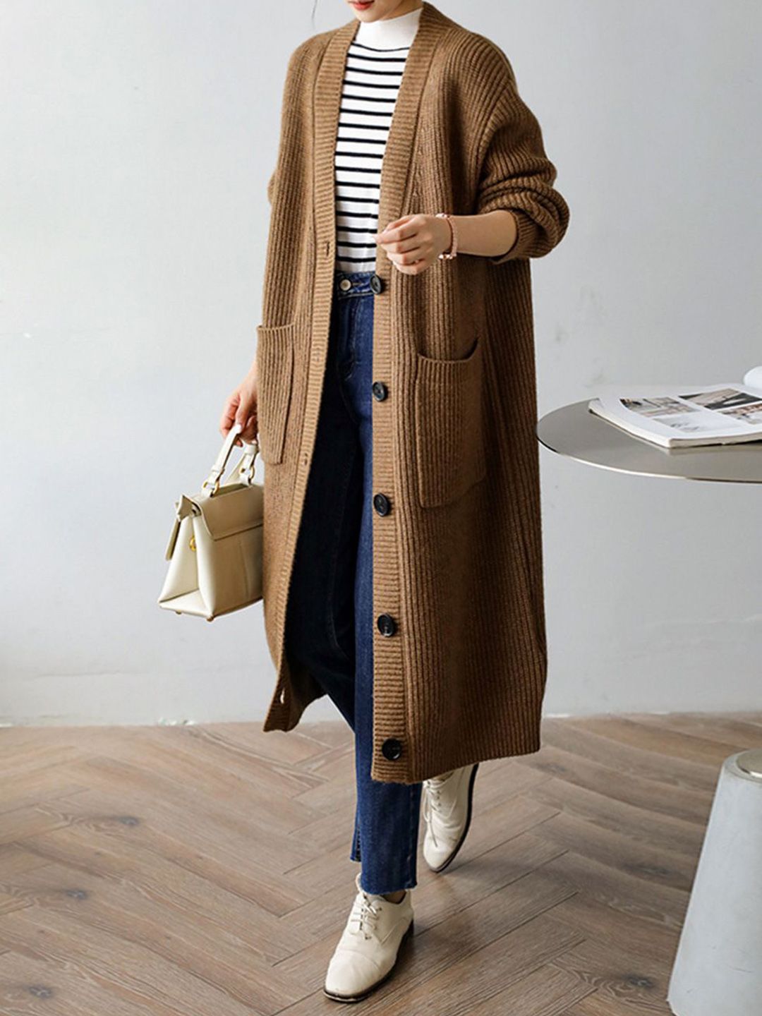 bebe Women Collarless Self Design Tailored Jacket-picture-39