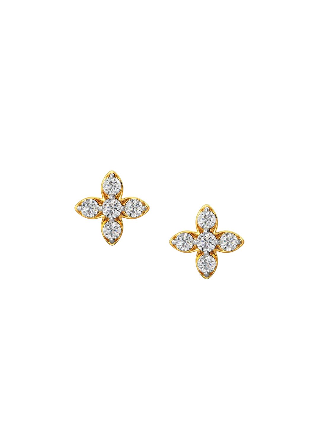 Joyalukkas Girls 18Kt Gold Natural Floral Diamond Earrings 1.2 g-picture-8