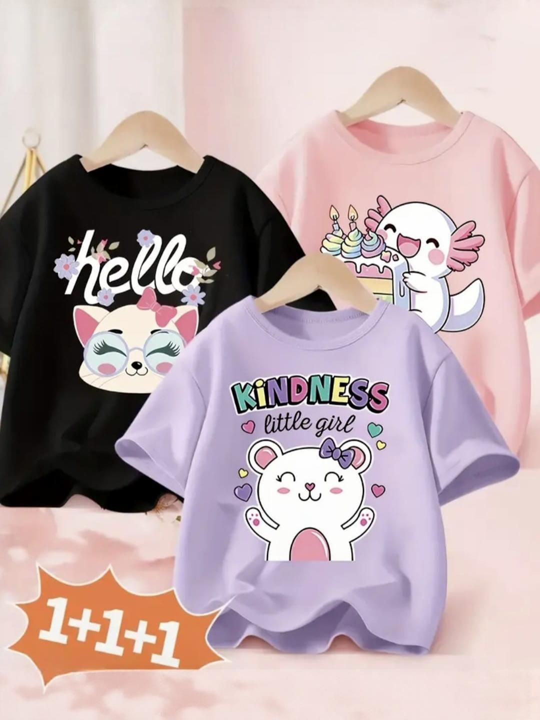 DAMN GUD DG Kids-Unisex Black Cotton Tshirts