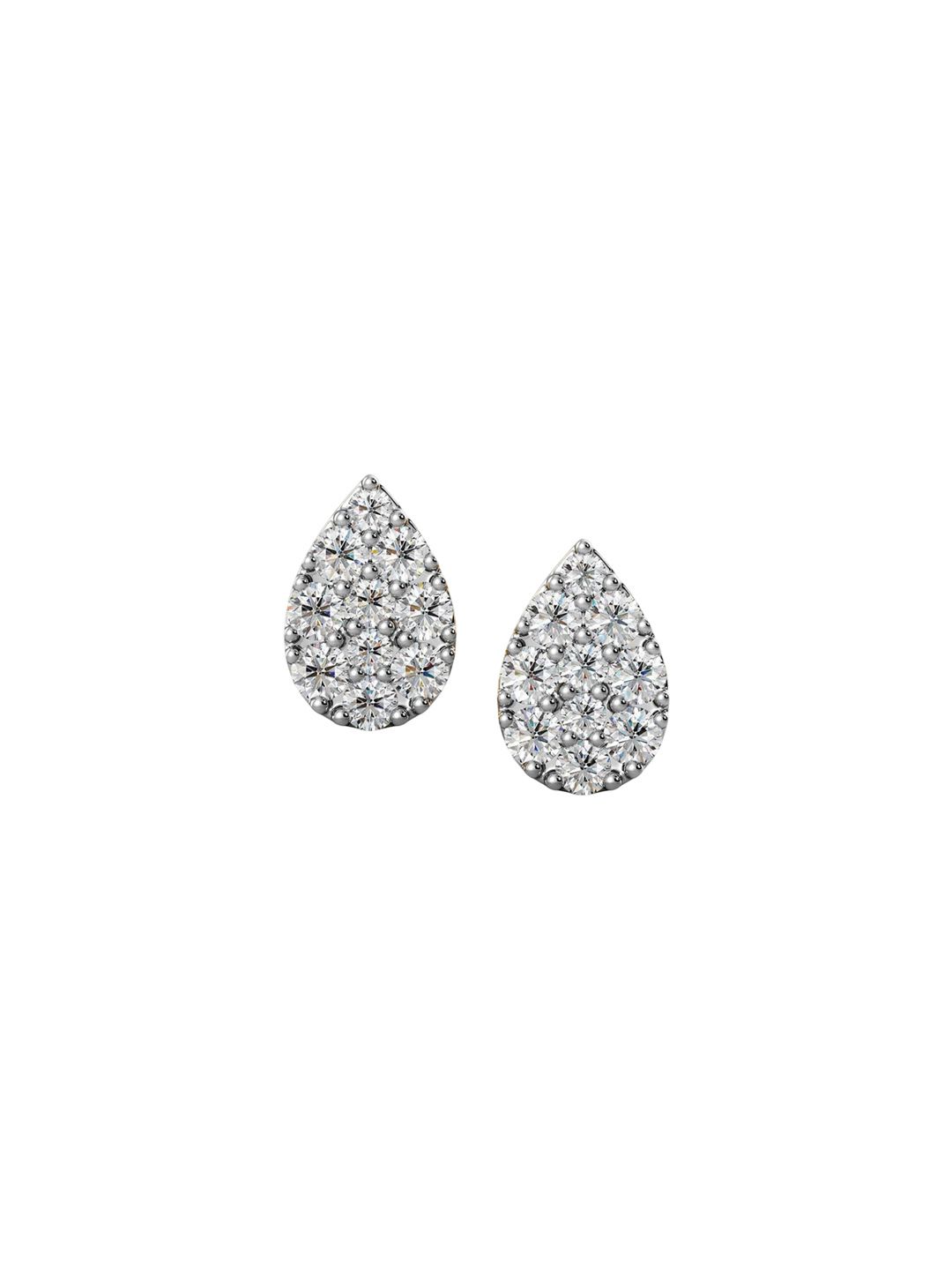 Joyalukkas Girls 18Kt Gold Natural Teardrop Stud Diamond Earrings 0.84 g-image-3
