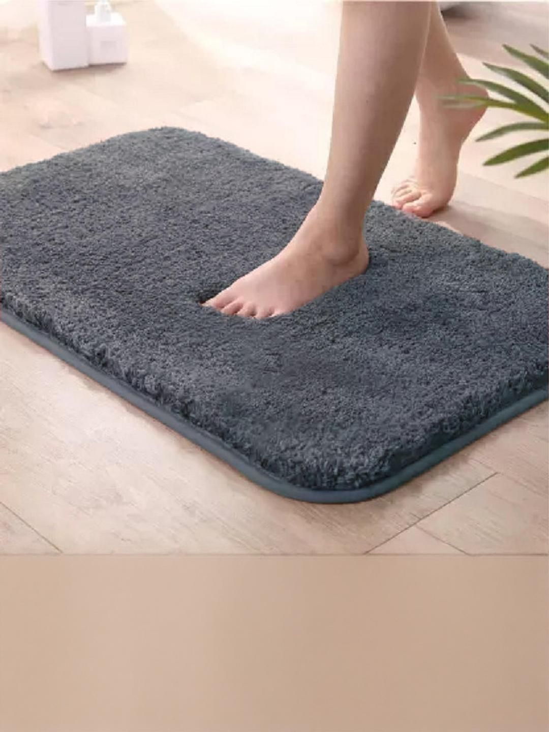 CROWN MATTINGS Grey 1400 GSM Microfibre Bath Rugs-image-8