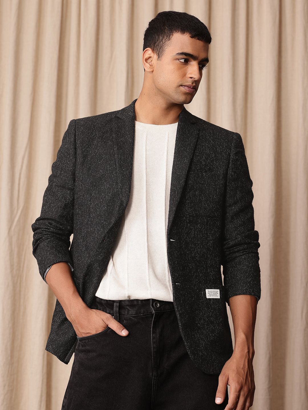 Mr Bowerbird Textured Notched Lapel Single Breasted Blazer-picture-16