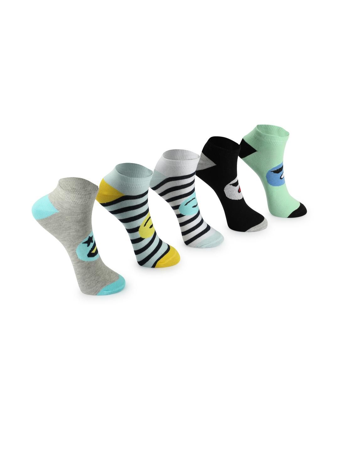 PRIMESOX MOVE ON Boys Pack of 5 Printed Cotton Ankle Length Socks-picture-25