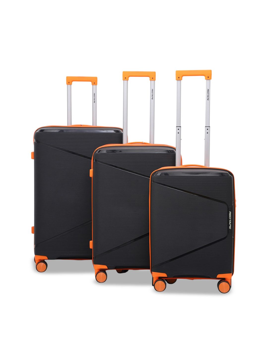 Red Tape Set Of 3 Textured Hard-Sided Trolley Bags-picture-36