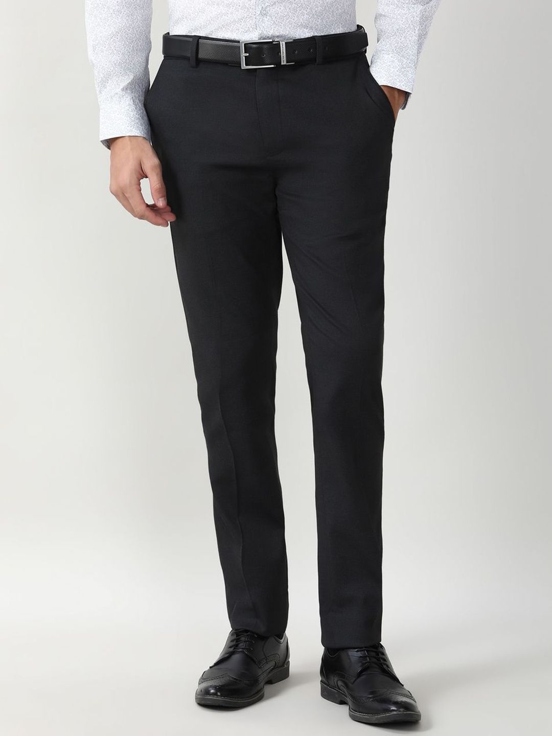 Peter England Men Slim Fit Formal Trousers-picture-21