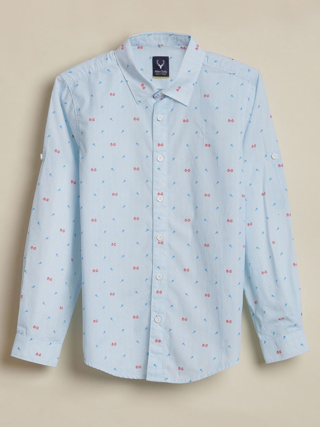 Allen Solly Junior Boys Slim Fit Conversational Printed Spread Collar Pure Cotton Shirt-picture-20