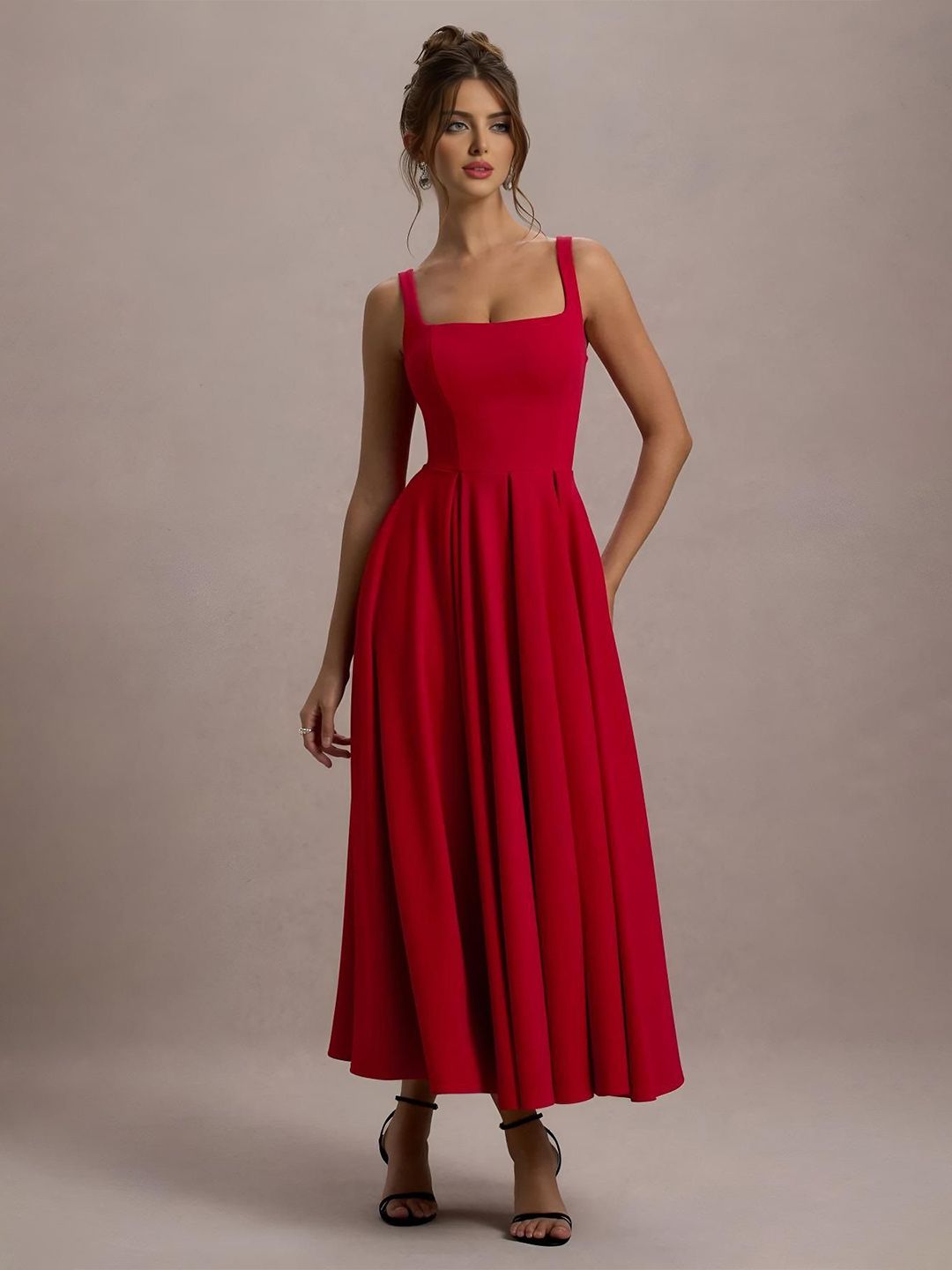 R.Code by The Roadster Life Co. Square Neck A-Line Dress