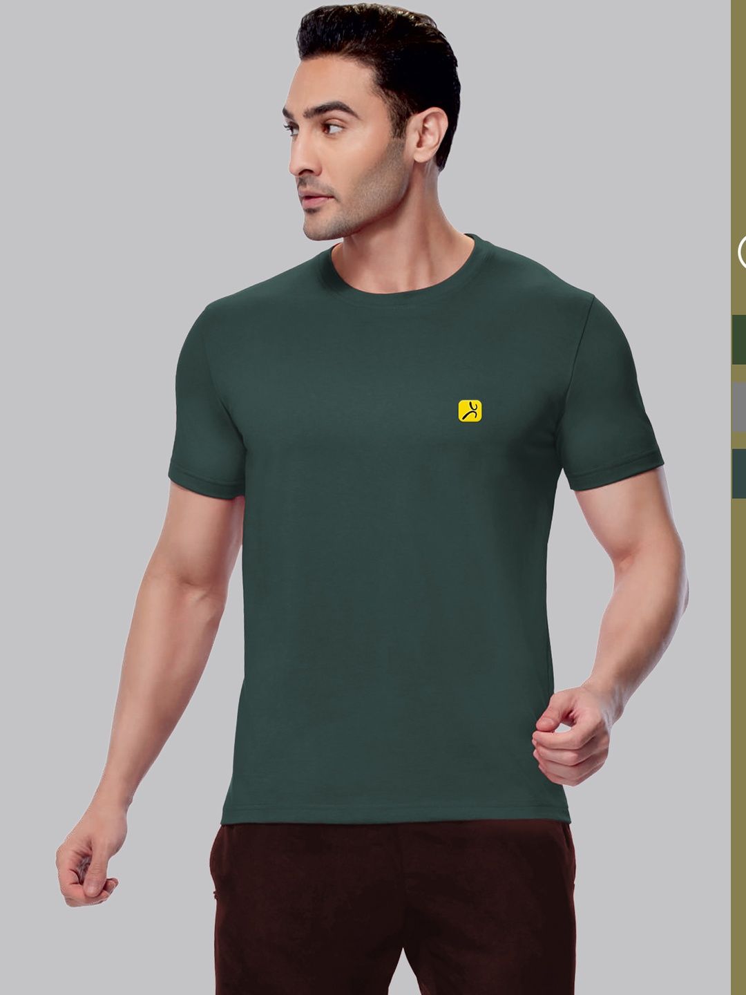 Amul Comfy Men Pack of 3 Cotton Solid T-shirt-picture-33