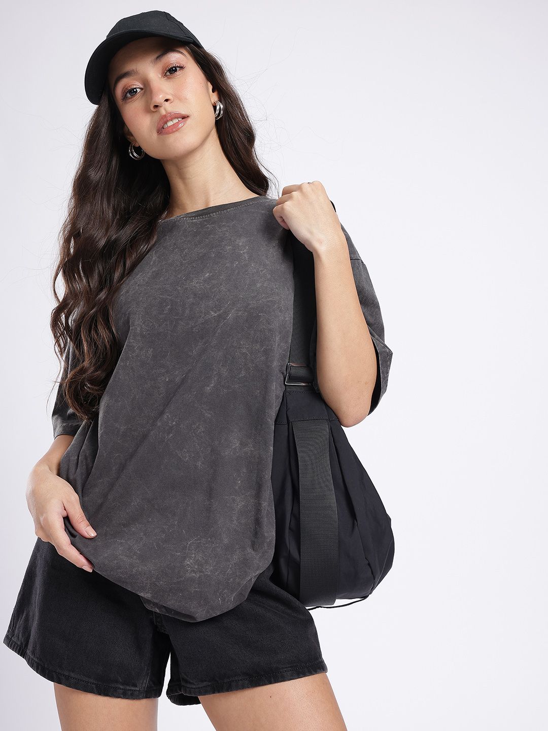 SZN Oversized Acid-wash Dyed Effect T-shirt