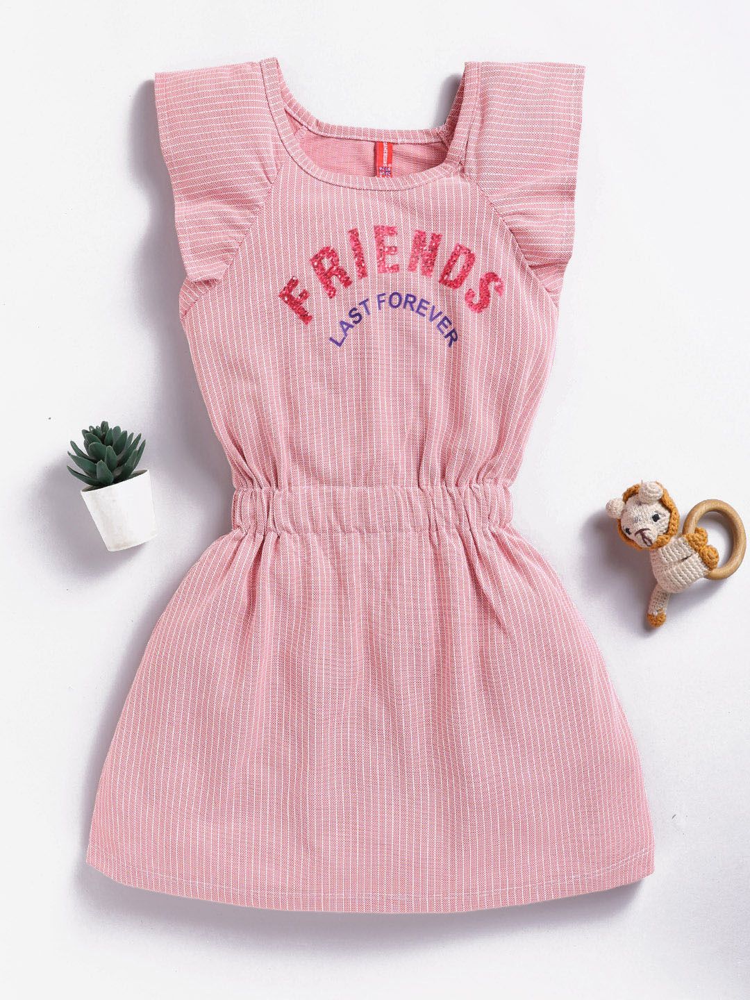 Here&Now X Game Begins Striped Fit & Flare Dress-image-30
