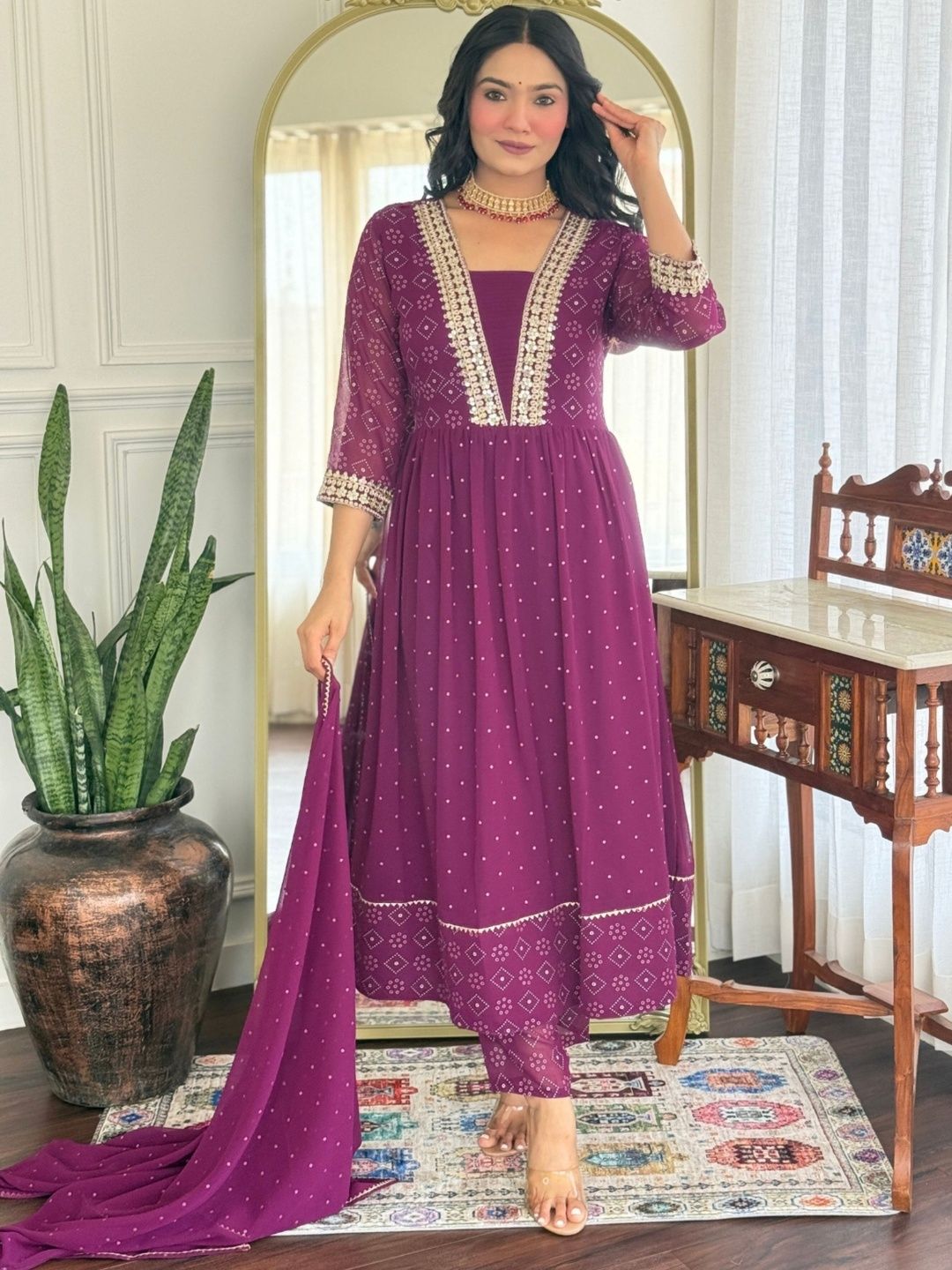 KALINI Women Embroidered Viscose Rayon Kurta Sets With Dupatta