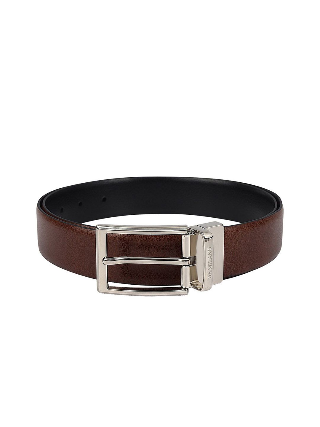 Da Milano Men Set of 2 Leather Textured Formal Pull and Twist Belt-picture-10