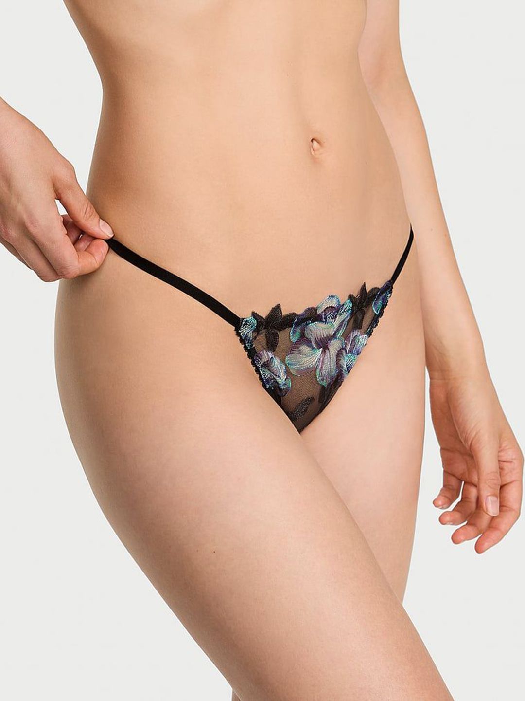 Victoria's Secret Victoria's Secret Women Very Sexy Electric Orchid Embroidery V-String Panty