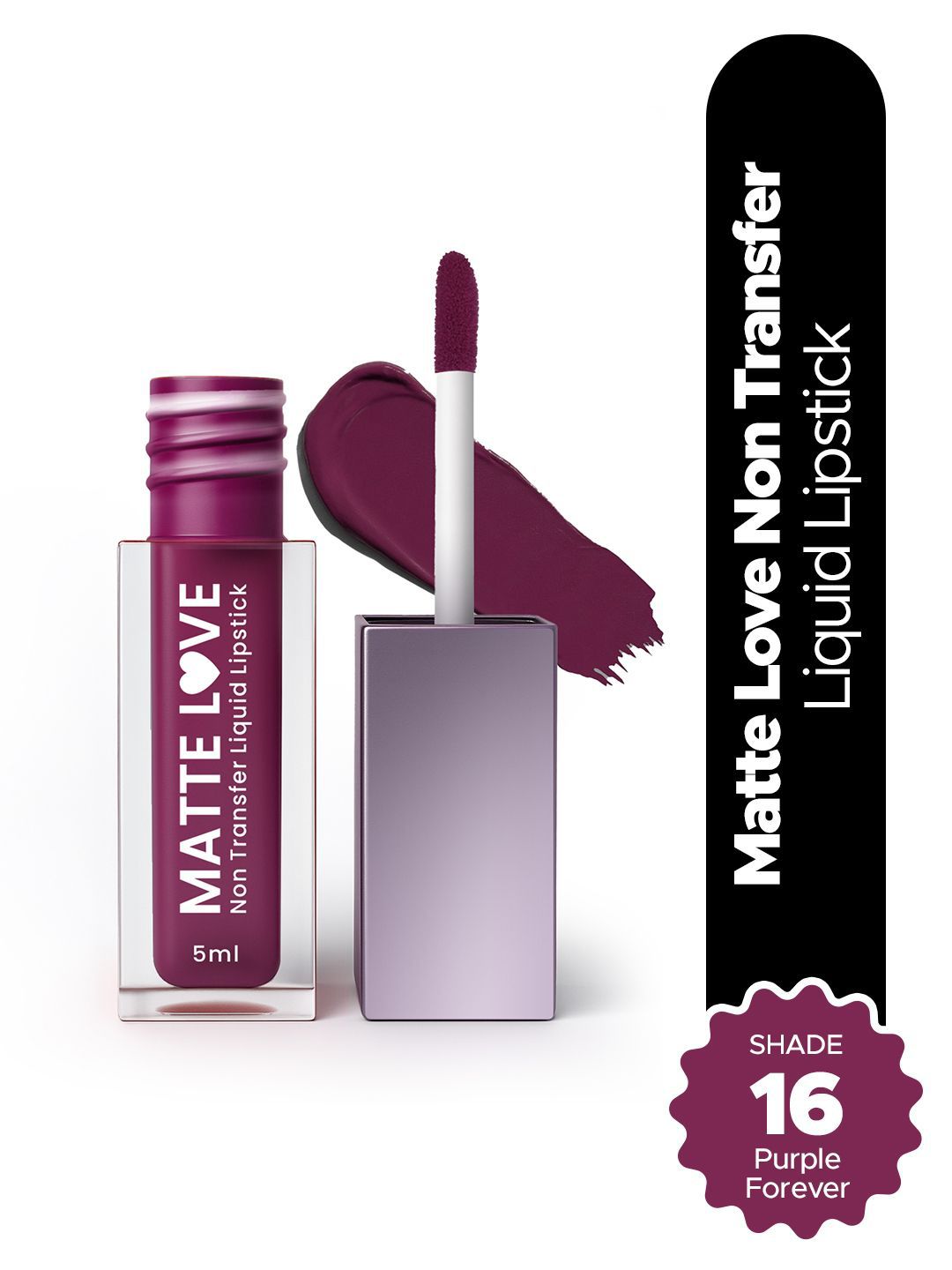 Hilary Rhoda Matte Love Non-Transfer Water-Proof Liquid Lipstick - 5ml - Purple Forever 16-picture-37