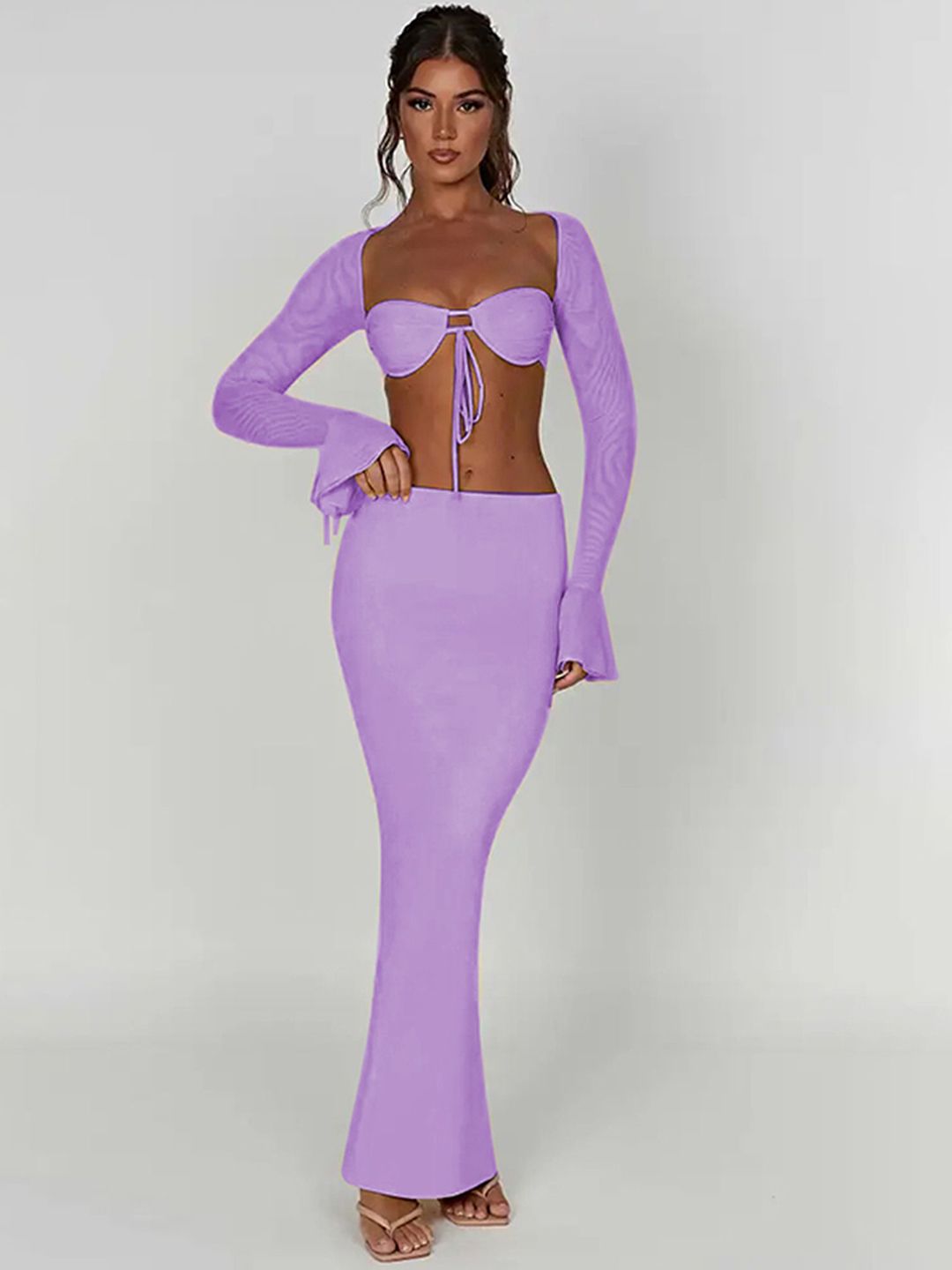 LULU & SKY Mid-Rise A-Line Maxi Skirt-picture-11