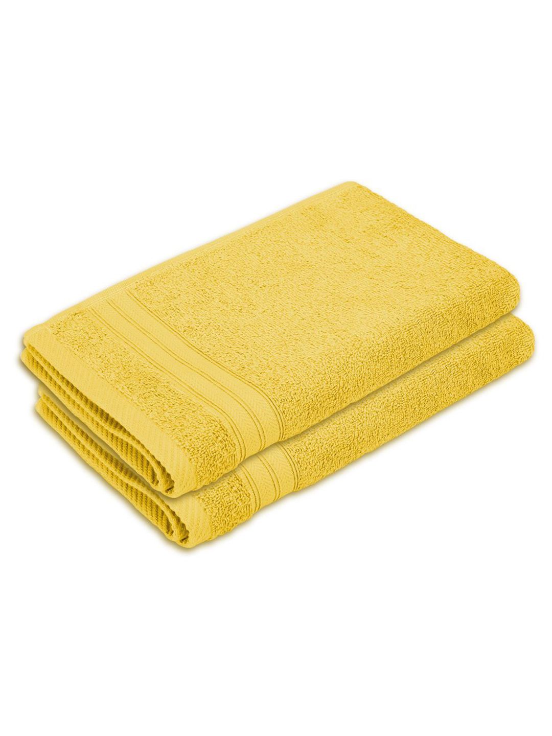 Layers Be Bold Yellow 2 Pieces Pure Cotton 450 GSM Hand Towels-image-45