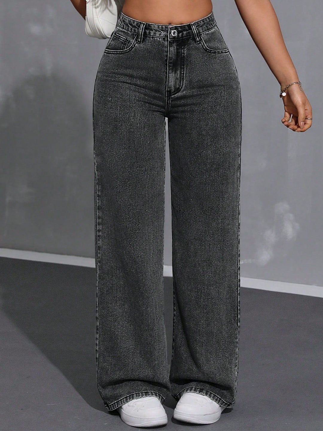 Crazeis Basics by Glossia Women Comfort Straight Fit Cotton High-Rise Stretchable Jeans-picture-25