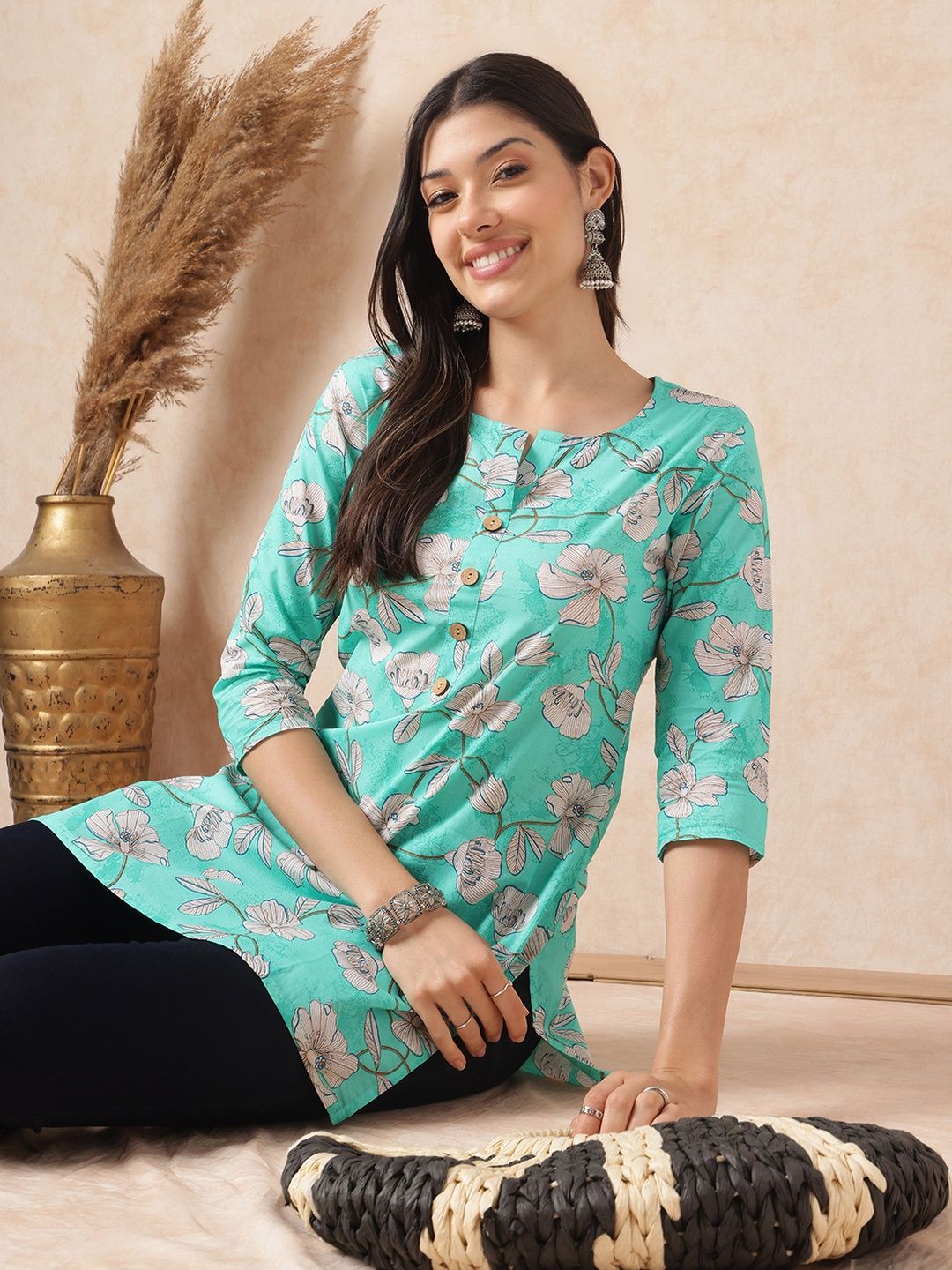 HERE&NOW Women Floral Print Cotton Top-picture-22