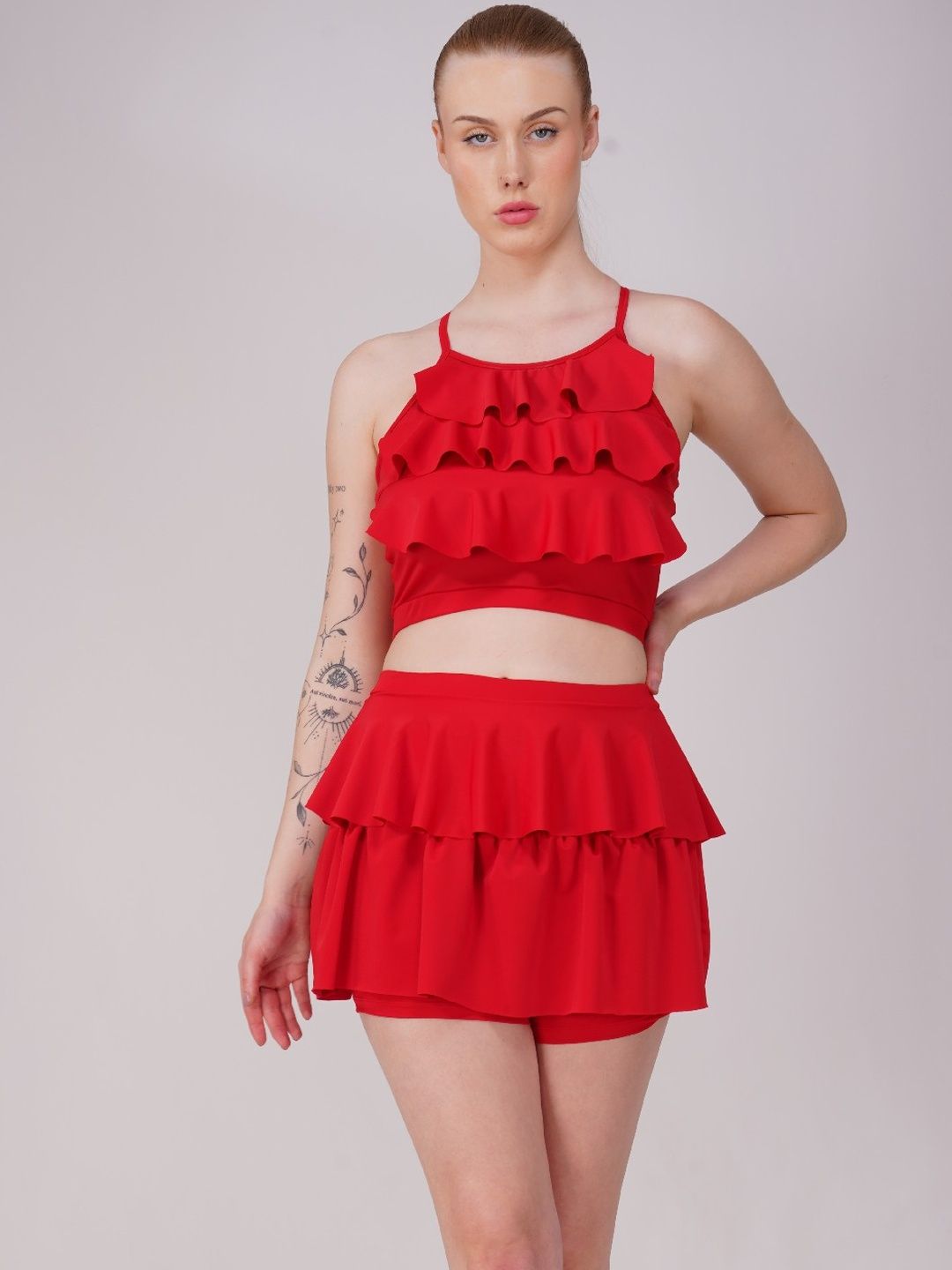 PIFTIF Woman Padded Frill Ruffle Two-Piece Swimwear-image-19