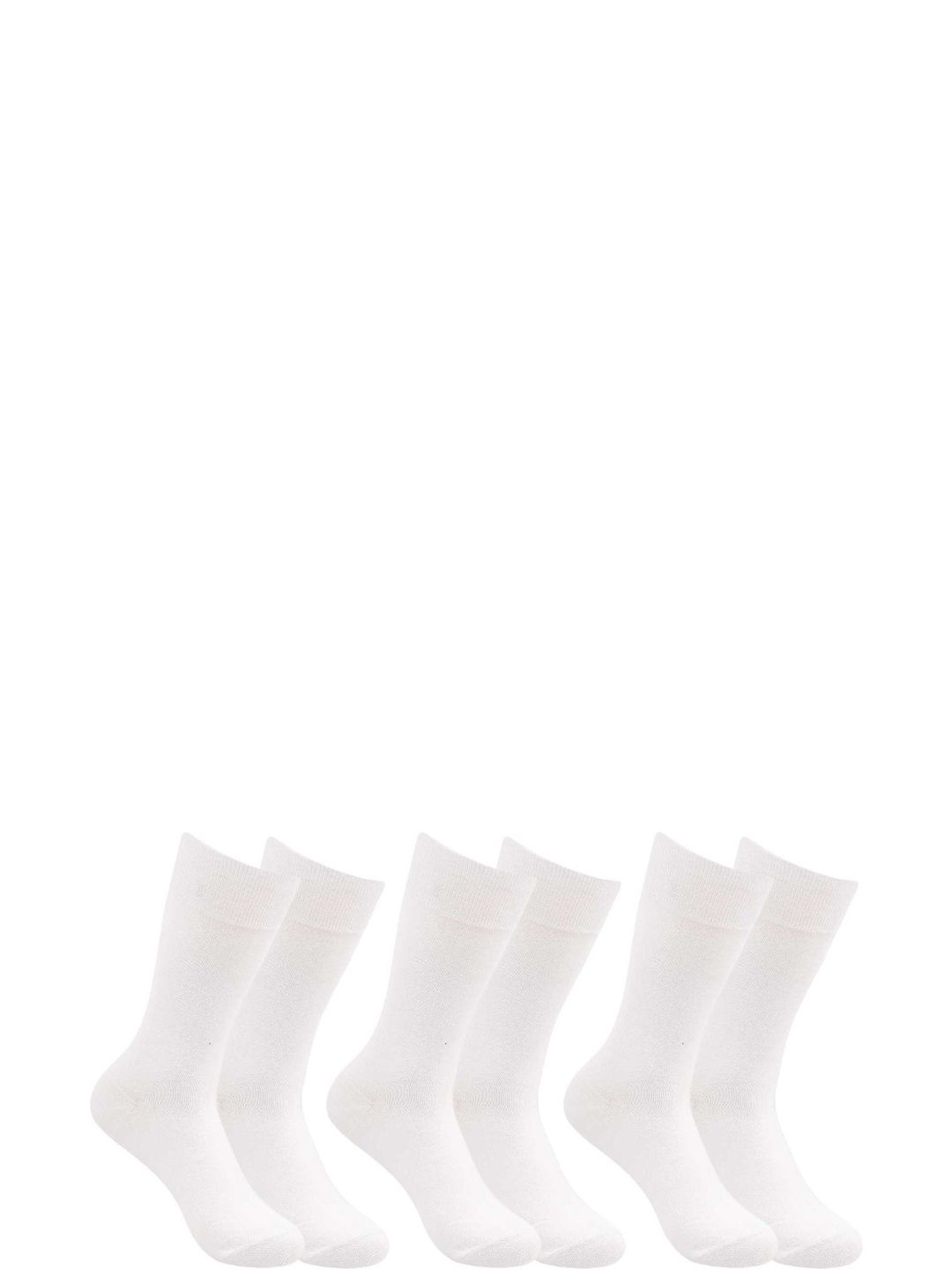 Akeeta White Pack Of 3 Solid Socks-image-36