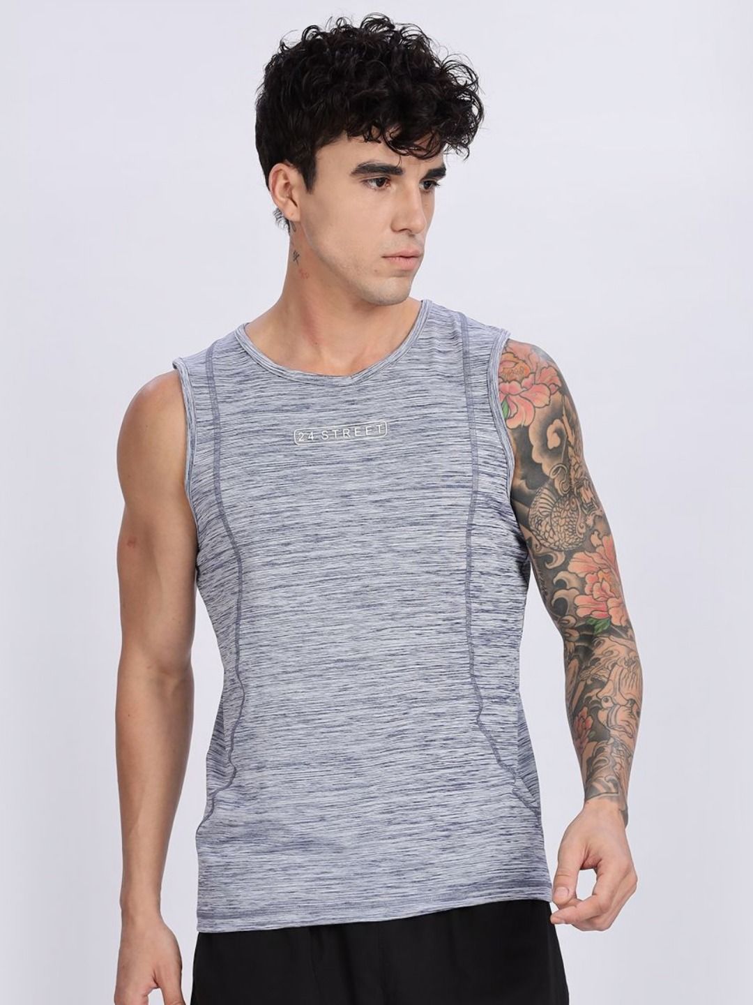 24 Street Abstract Printed Round Neck Sleeveless T-shirt-picture-16