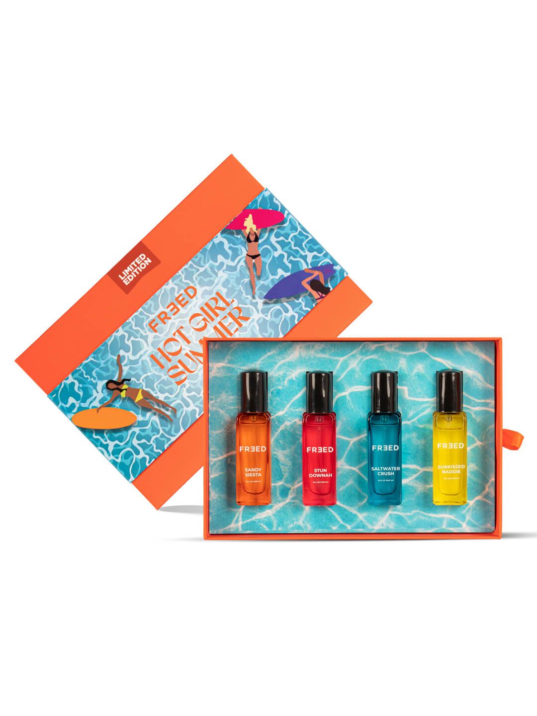 FREED Pack of 4 Hot Girl Summer Perfume Gift Set - 20ml each deal from myntra FREED Pack of 4 Hot Girl Summer Perfume Gift Set - 20ml each deal from myntra