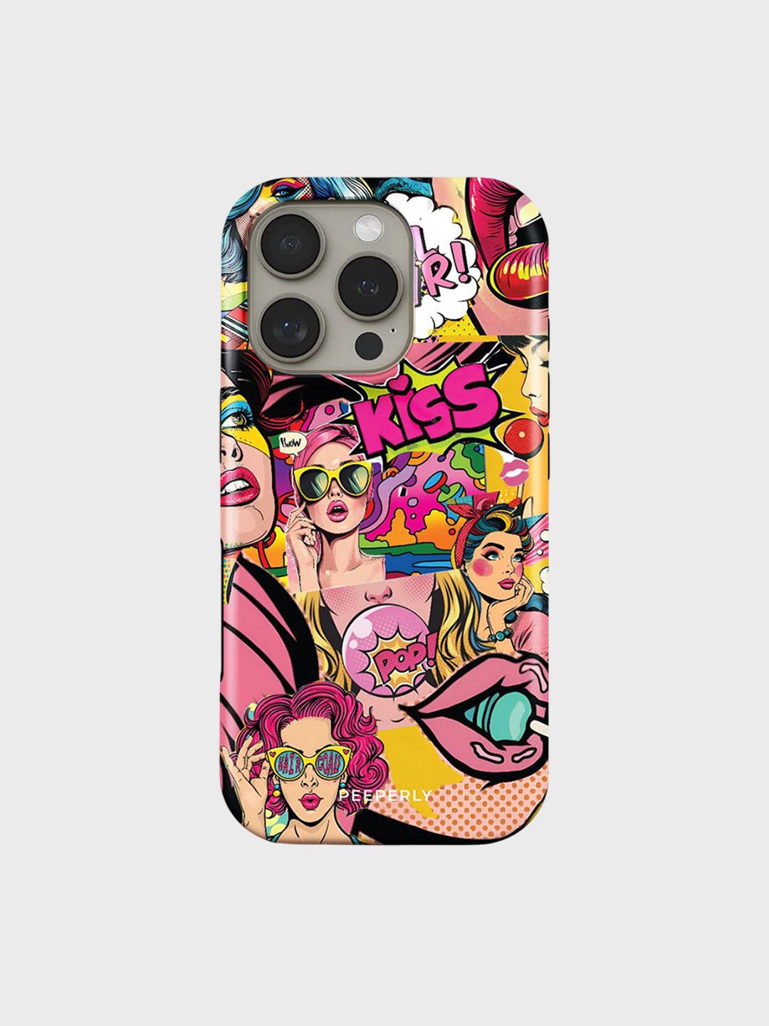 PEEPERLY Women iPhone 13 Kiss Me Loud Quirky Impact Resistant Crystal Back Case-picture-11