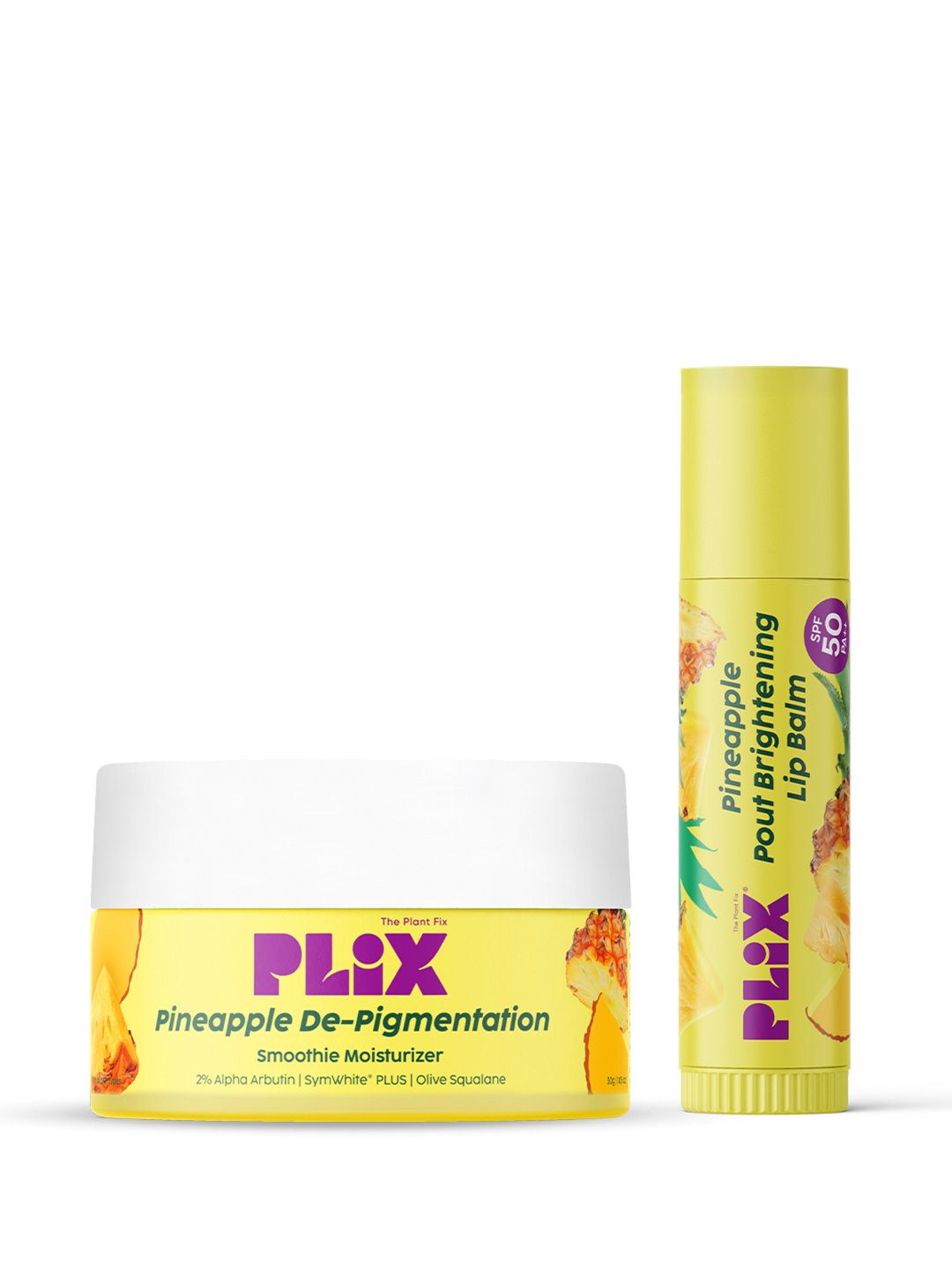 PLIX THE PLANT FIX Set Of 2 Pineapple Pout Brightening Lip Balm with SPF 50 - 4g Each-image-30