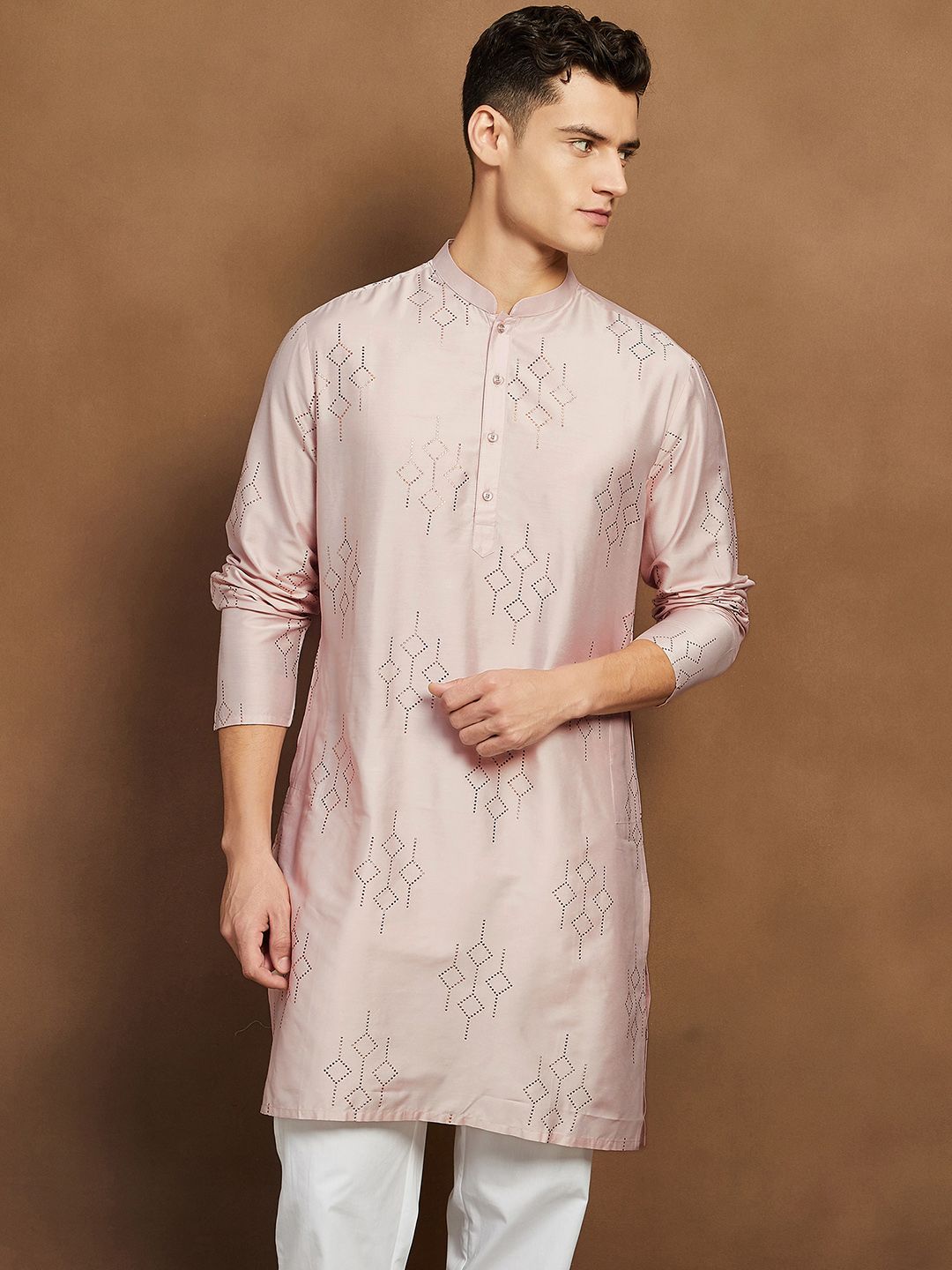 Melange by Lifestyle Ethnic Motifs Embroidered Thread Work Straight Kurta-picture-11