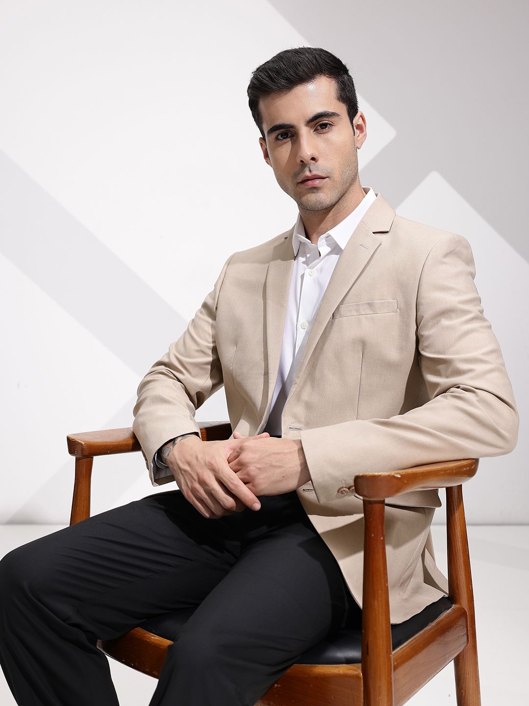 INVICTUS Slim Fit Notched Lapel Single-Breasted Formal Blazers-picture-24