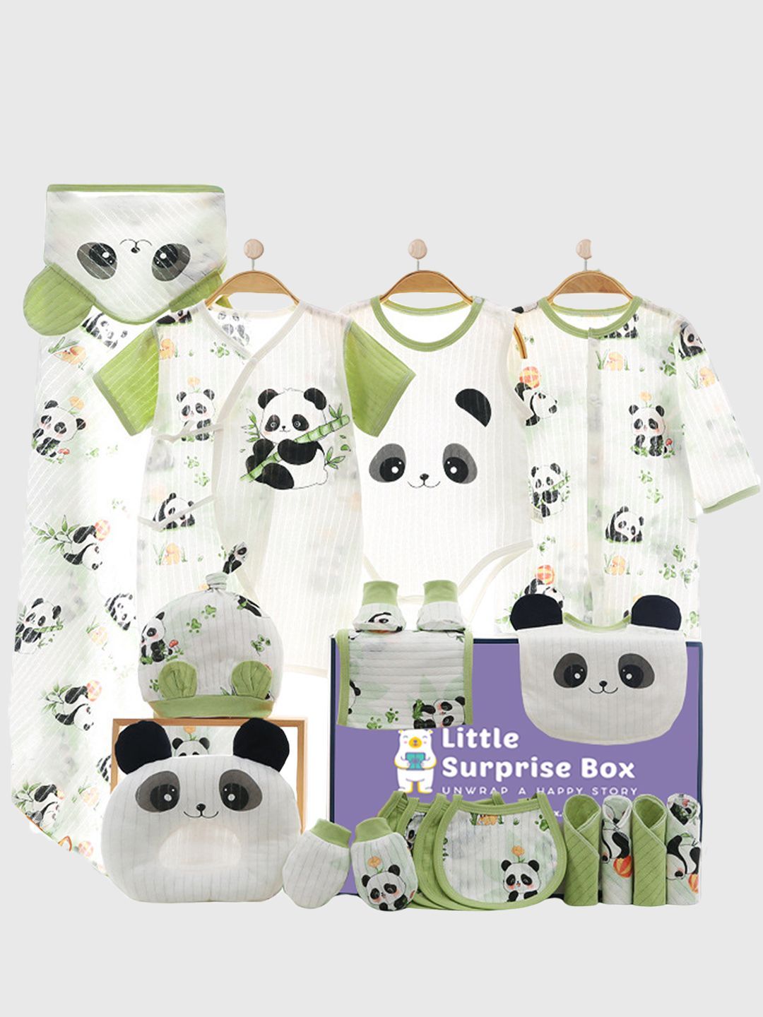 Little Surprise Box LLP Infants Pack Of 21 Printed Soft Cotton Baby Apparel Gift Set