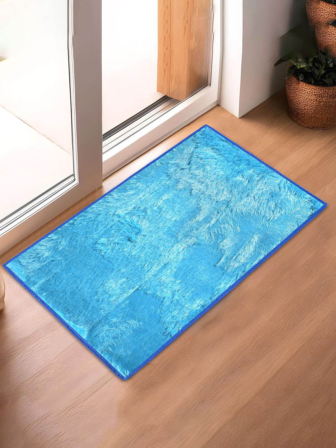 Kuber Industries Blue Velvet Anti-Skid Doormat-image-47