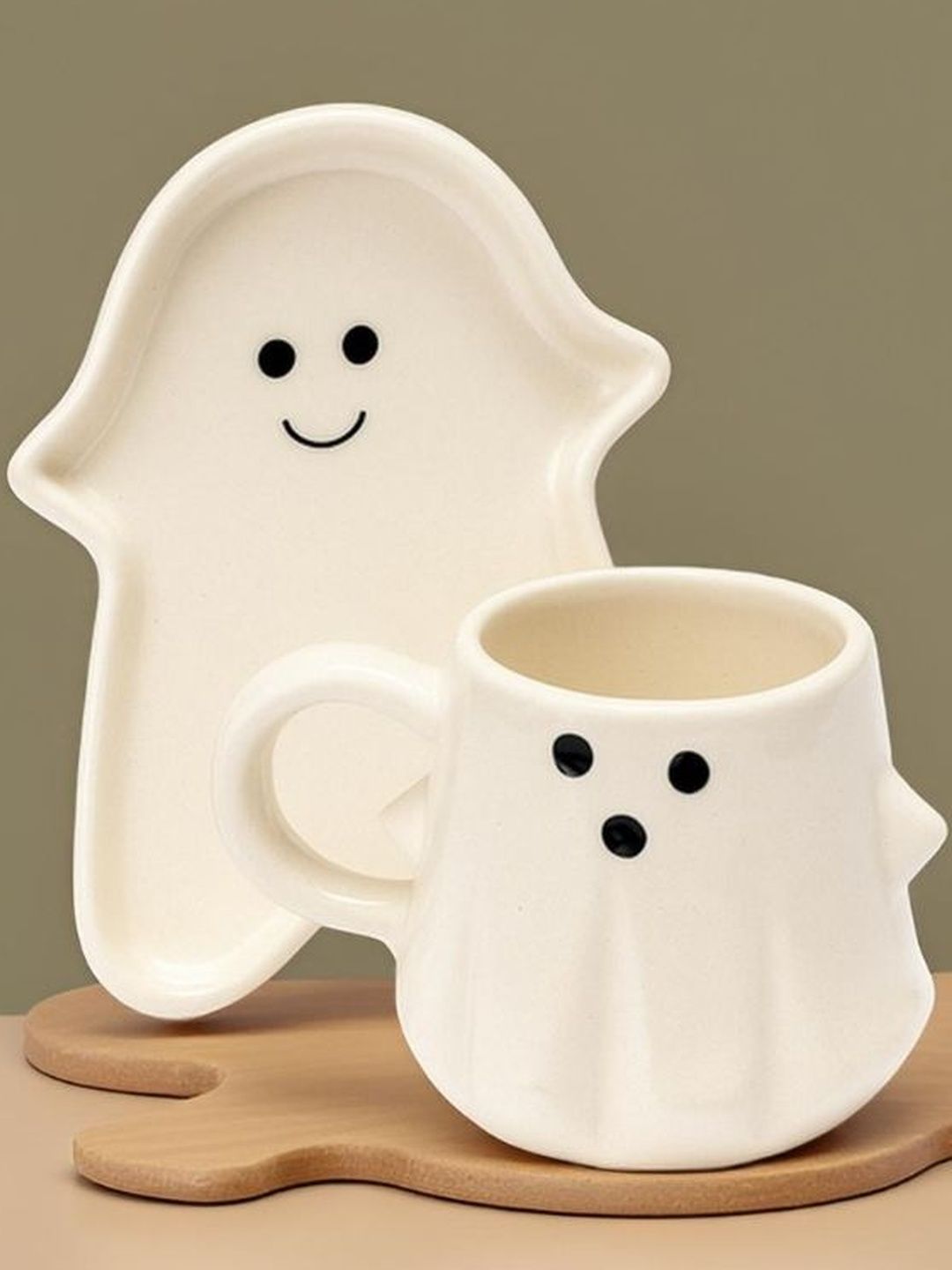 Kraftlik Handicraft Set Of 1 White Hand Painted Animal Print Ceramic Glossy Cups and Mugs-image-6