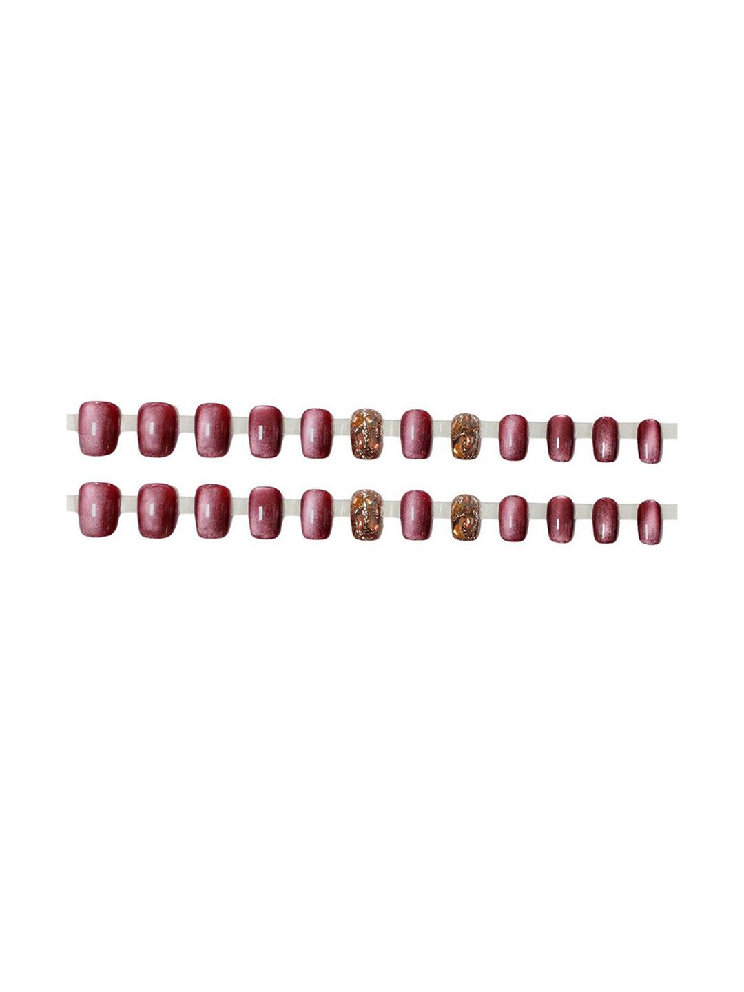 Secret Lives Set Of 24 Reusable Stick On Artificial Nails - Cherry Stone-picture-30