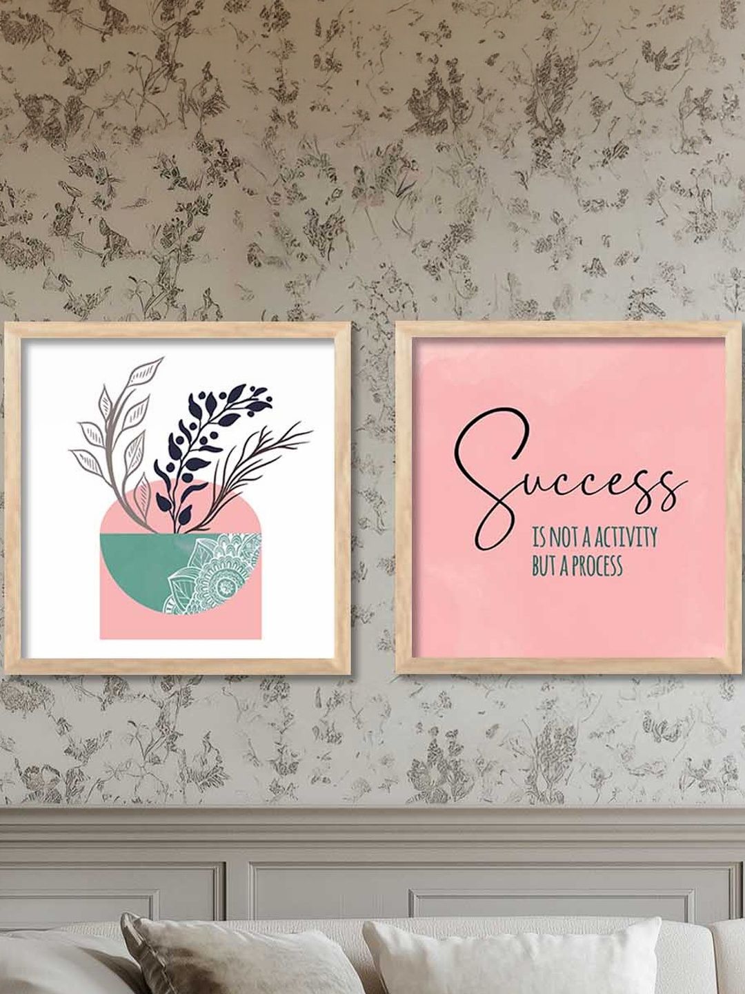 WALLLANE Set of 2 Abstract Wood Wall Art