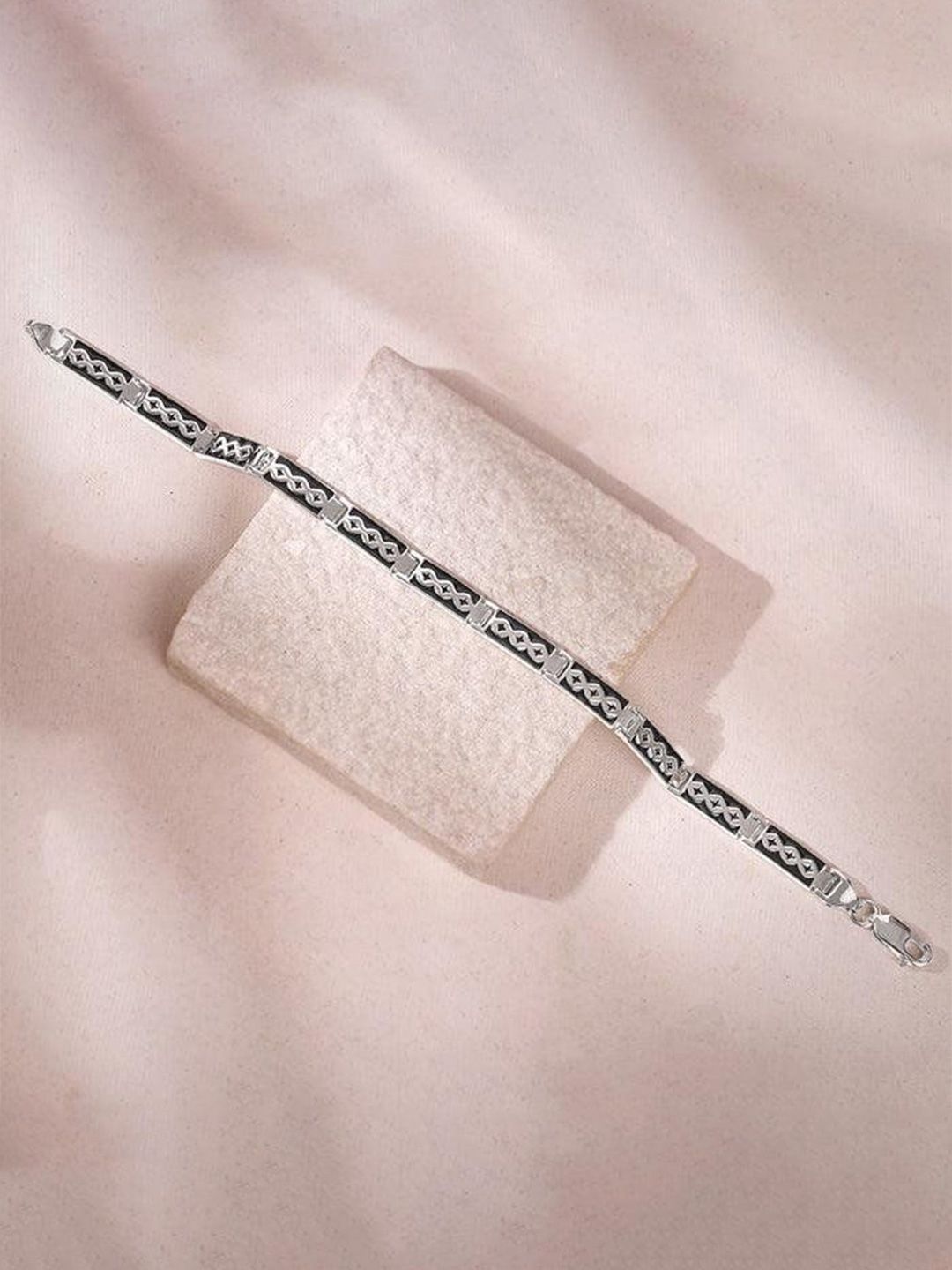 GIVA Men Silver Rhodium-Plated Eternal Knot Link Bracelet-picture-29