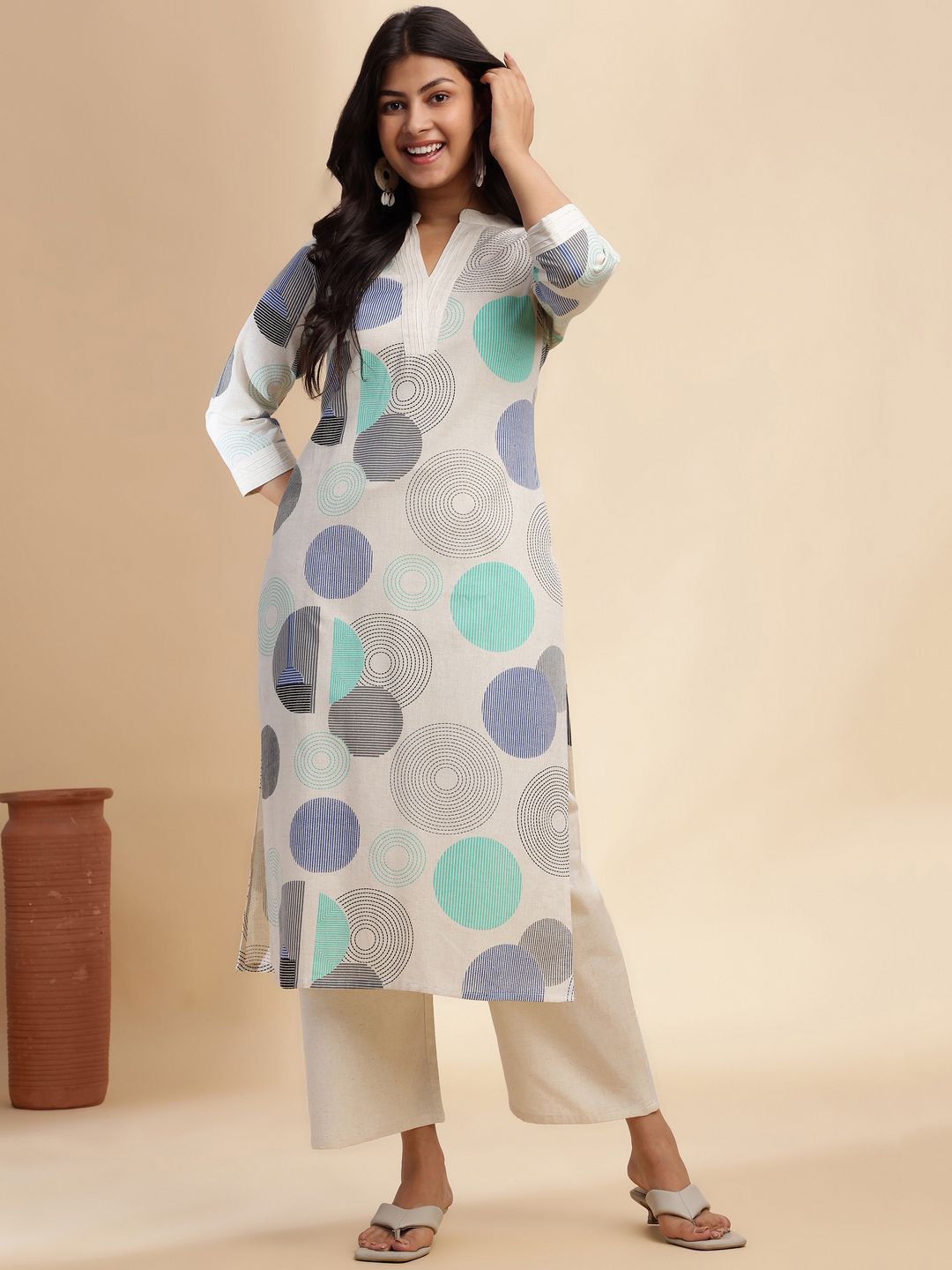 GULMEHAK Women Geometric Printed Kurta with Palazzos