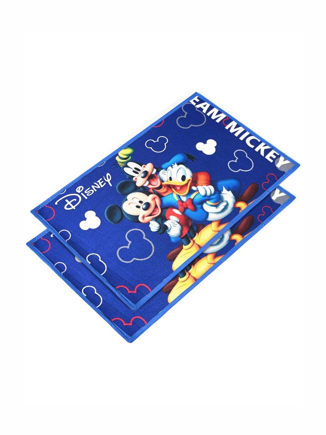 Aura 2-Pcs Blue & White Disney Printed Anti-Skid & Water Absorbent Entrance Doormats-image-34