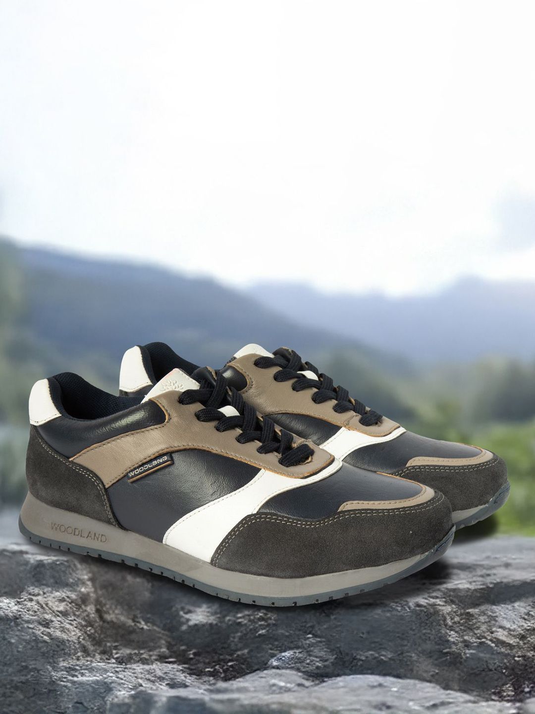 Woodland Men Colourblocked Leather Sneakers-picture-42
