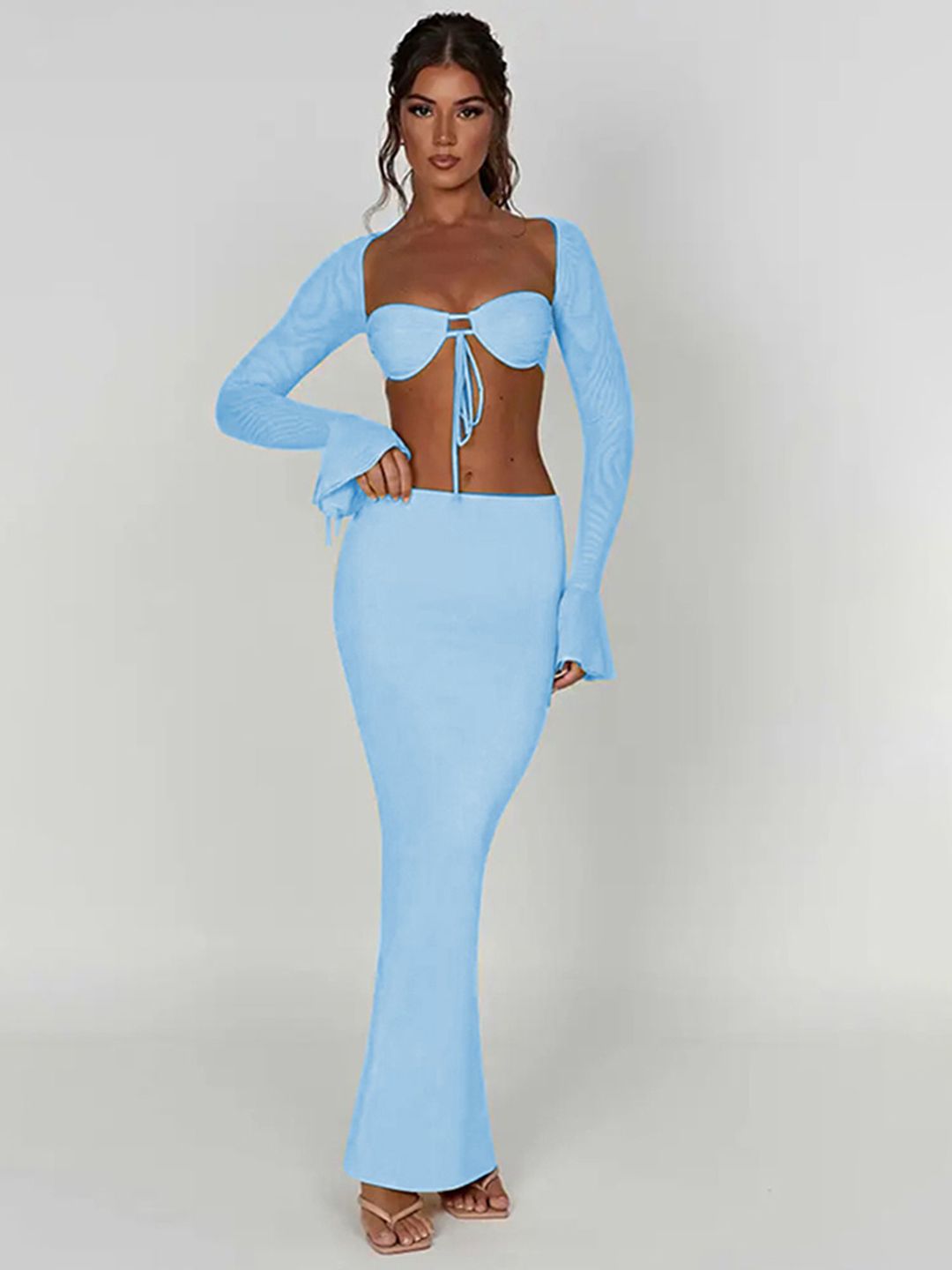 LULU & SKY Mid-Rise Pencil Maxi Skirt-picture-12
