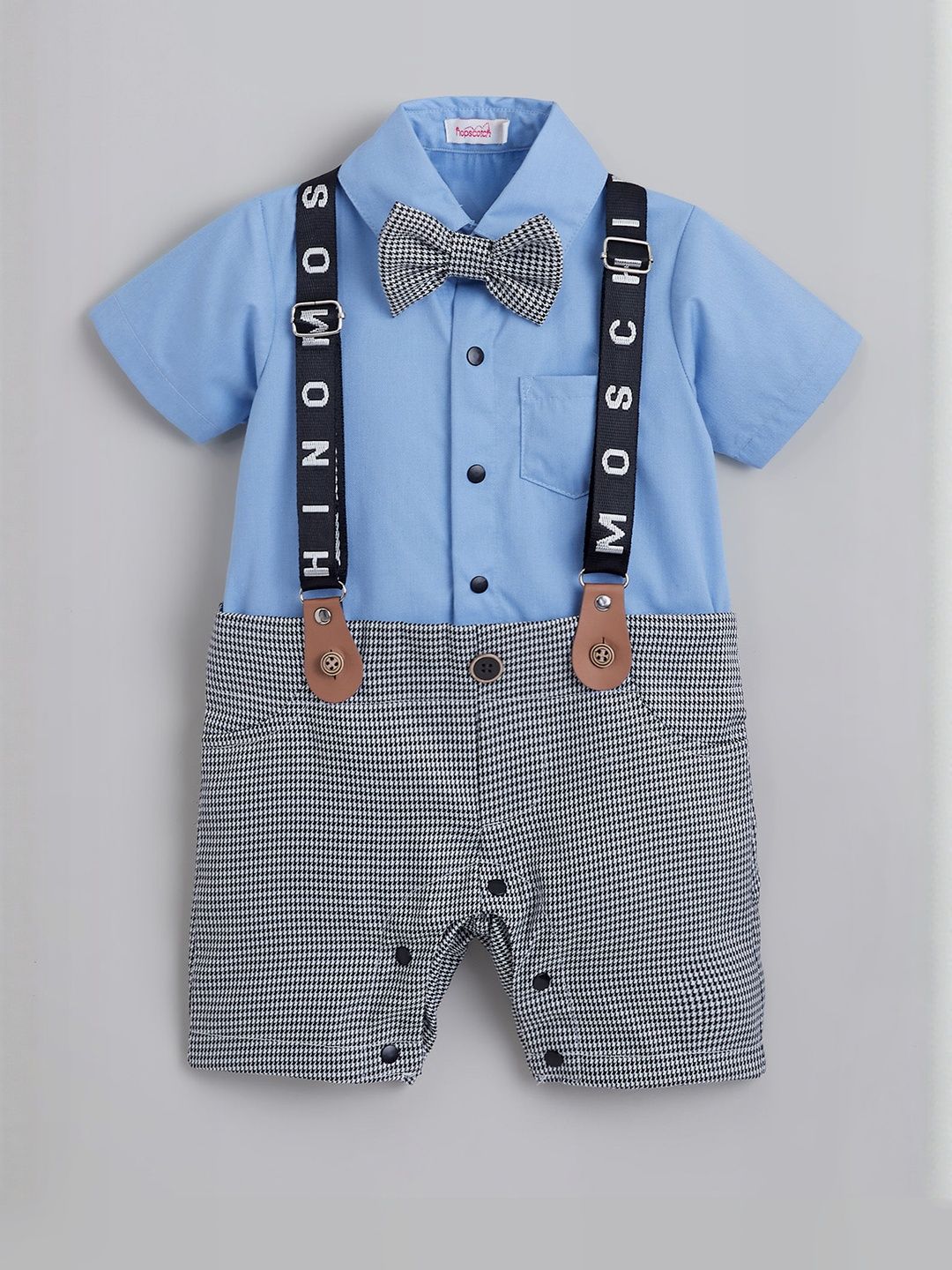 Hopscotch Polyester Checkered Romper-picture-31