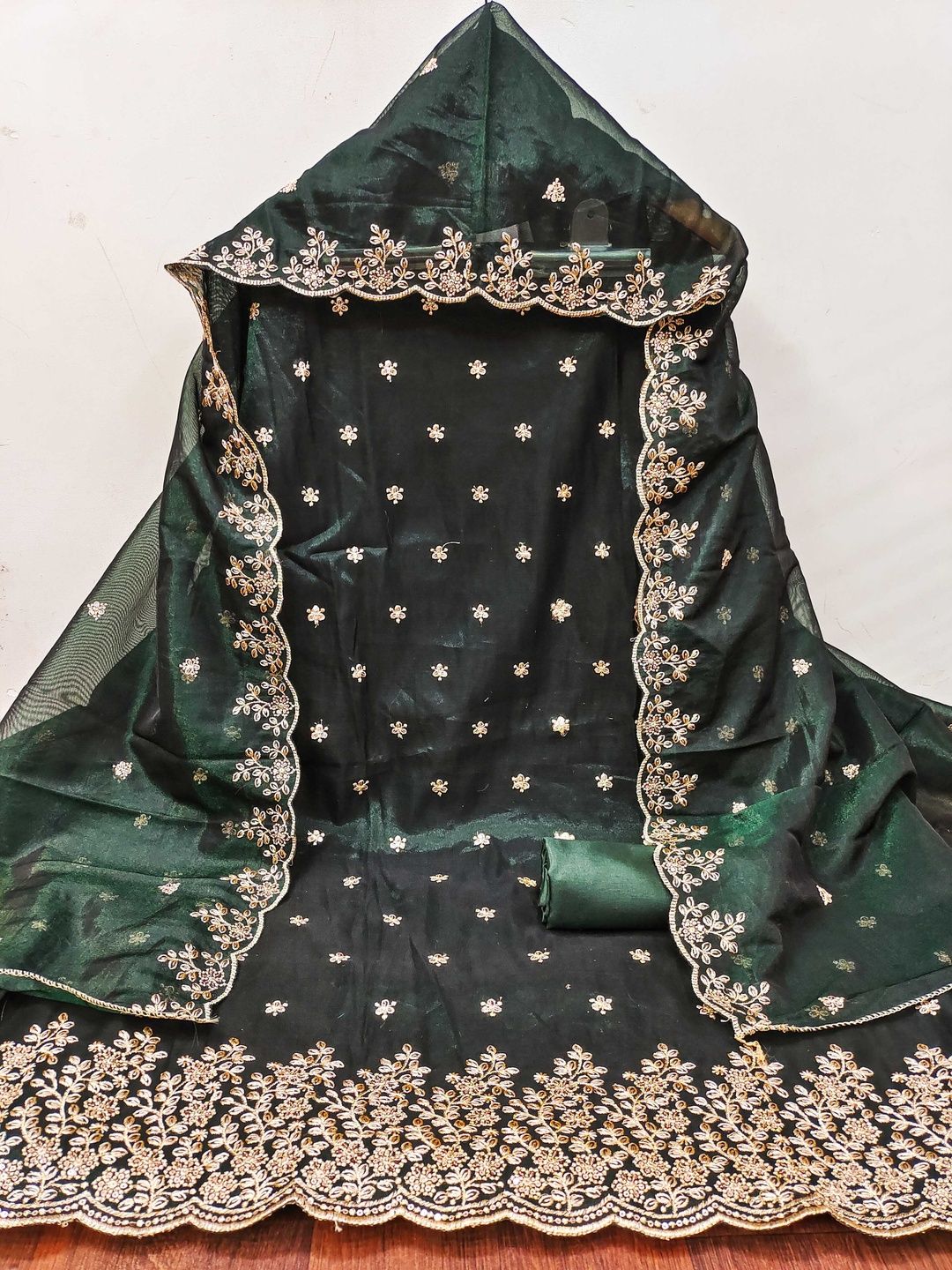 KALINI Women Green Embroidered Unstitched Dress Material-picture-46