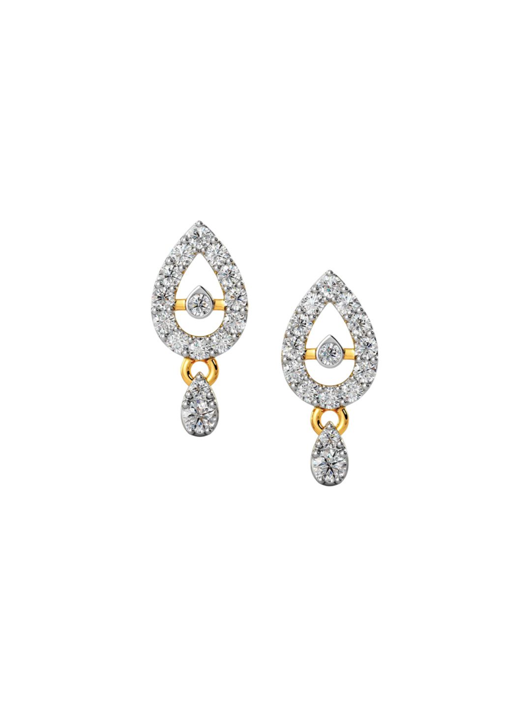 Joyalukkas 18Kt Girls Gold Natural Teardrop Stud Earrings Diamond-0.98 g-image-4
