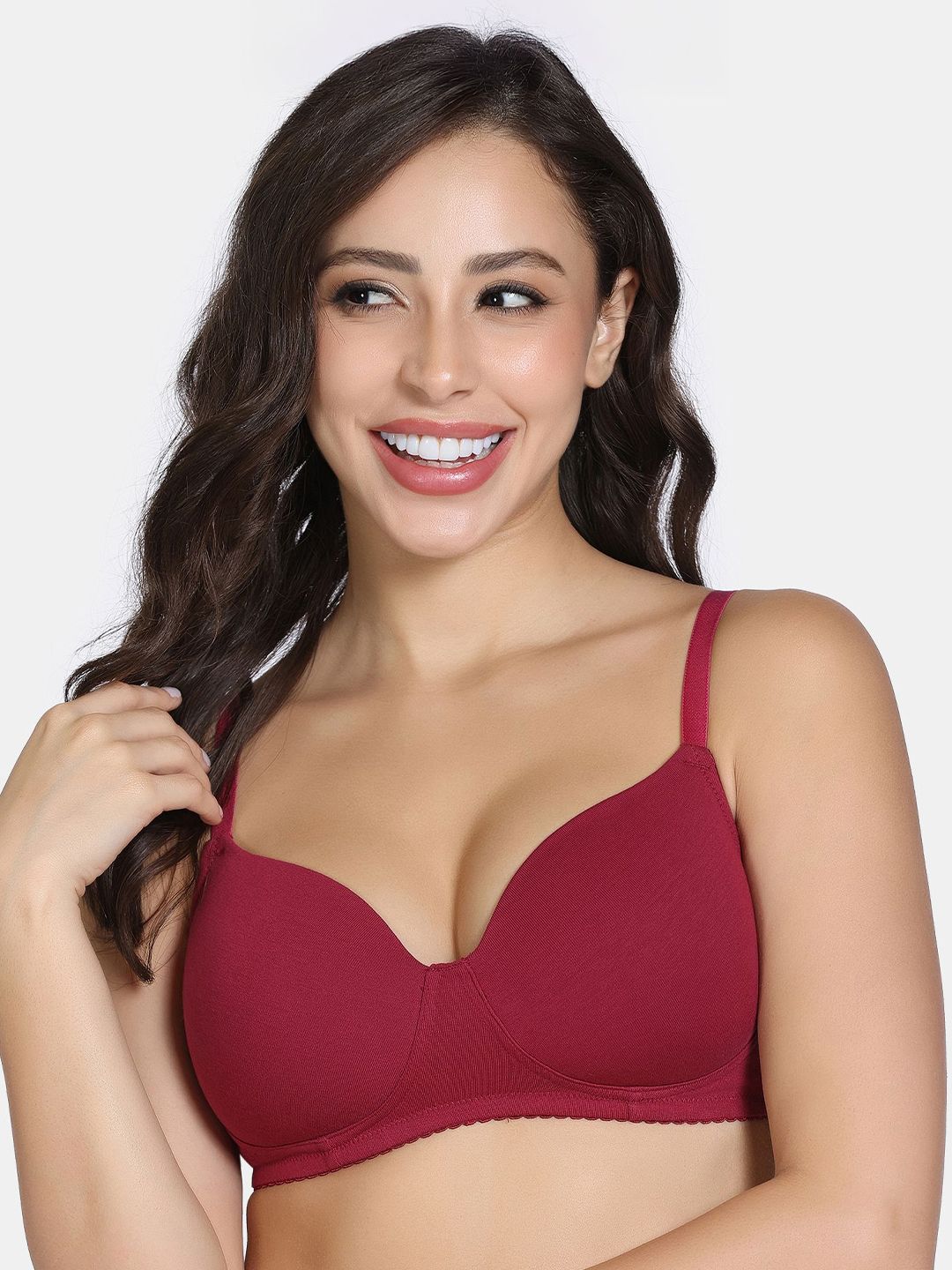 Zivame Women Medium Coverage Lightly Padded Non Wired Cotton T-Shirt Bra-picture-46