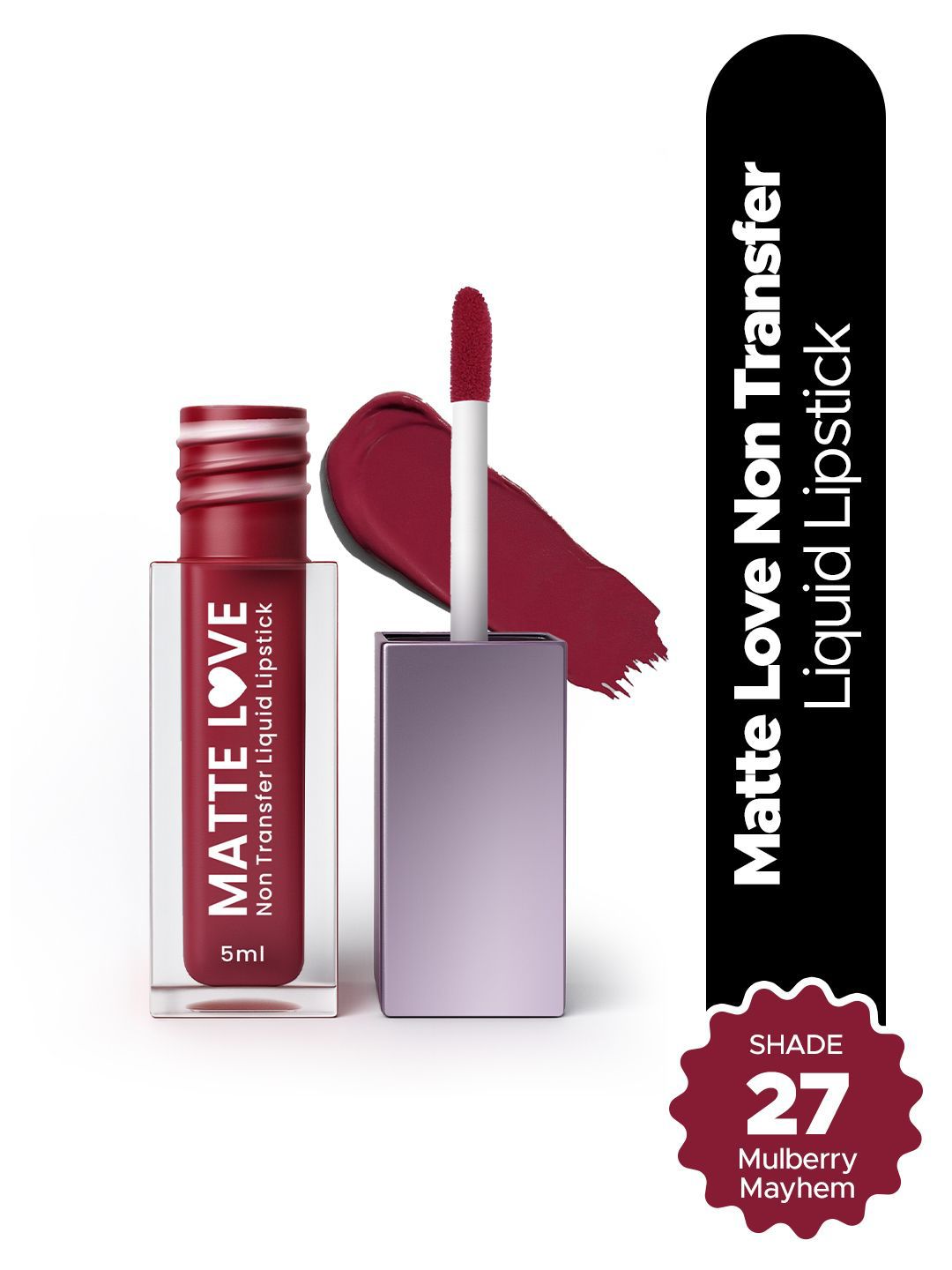 Hilary Rhoda Matte Love Non-Transfer Water-Proof Liquid Lipstick- 5ml - Mulberry Mayhem 27-picture-10