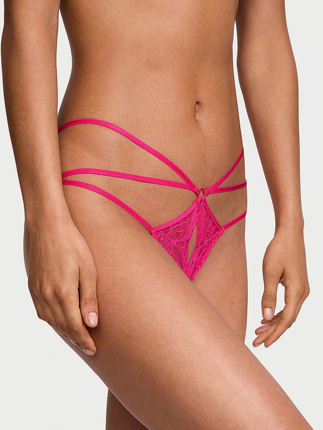 Victoria's Secret Women Very Sexy Lace Strappy Crotchless Cheeky Panty-picture-17