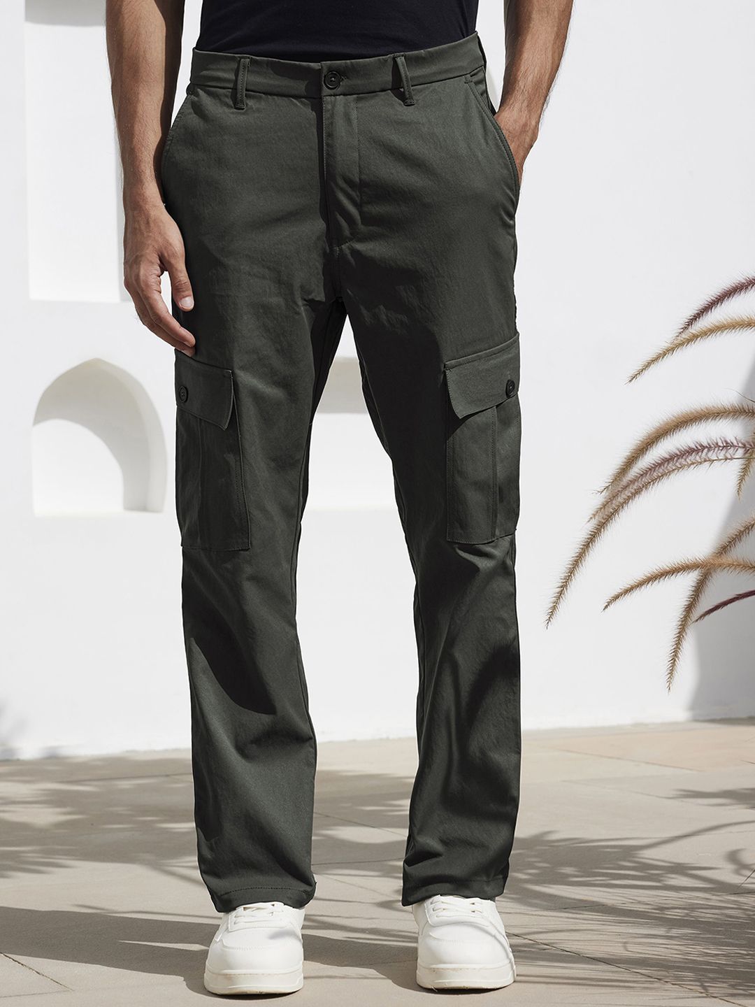 Zeyo Men Mid-Rise Comfort Fit Cargos Trousers-picture-47
