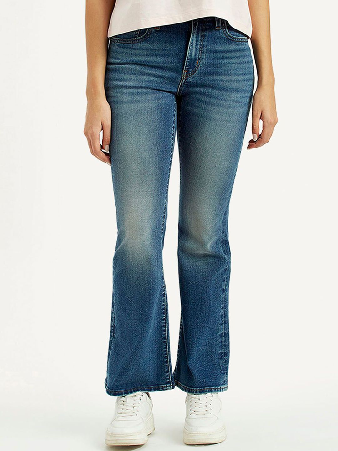 Levis Women Classic Flared High-Rise Light Fade Stretchable Jeans-picture-35