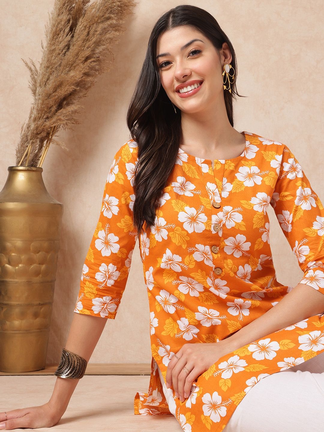 KALINI Floral Print Cotton Top-picture-17